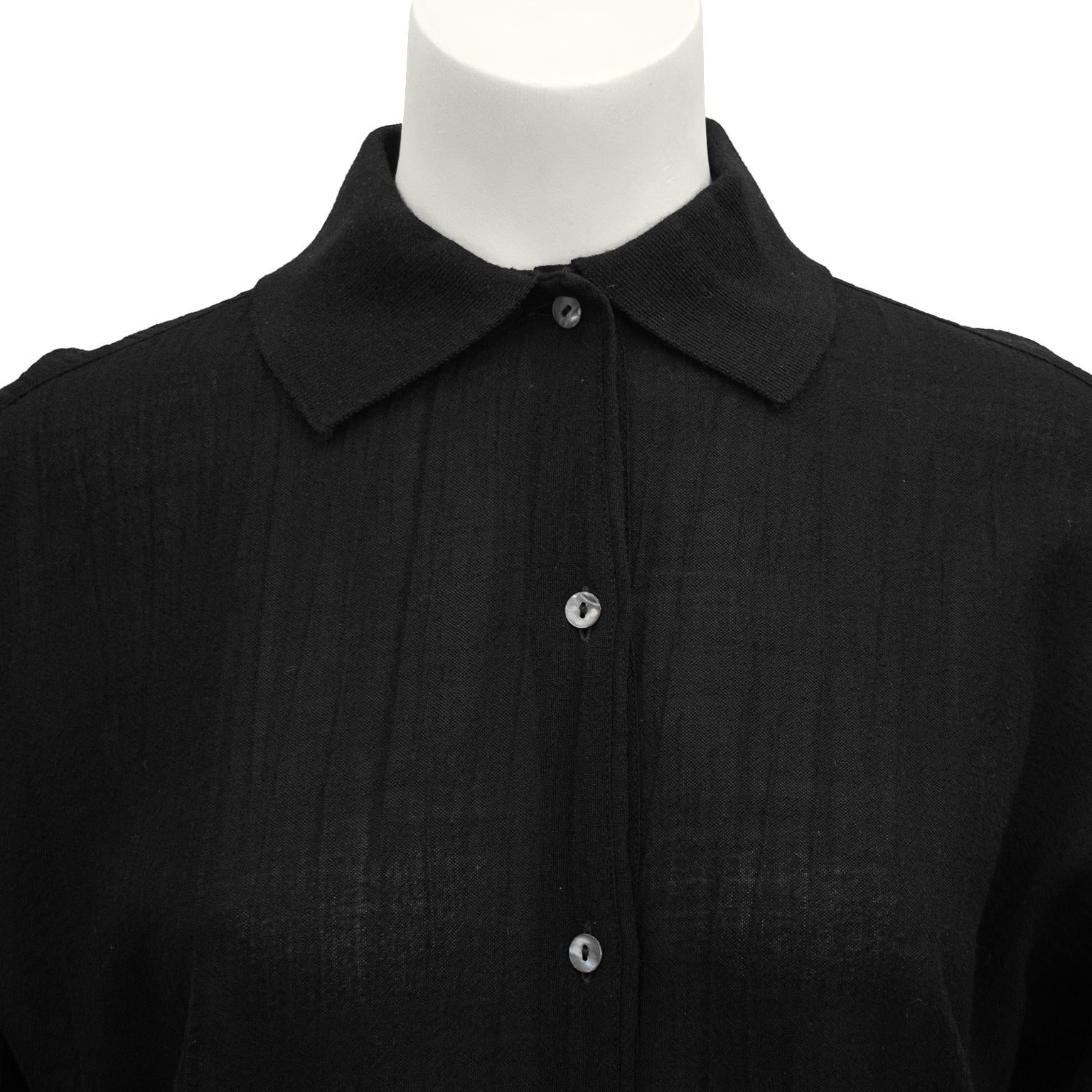 1980er Romeo Gigli Ensemble aus schwarzem Hemd und Rock Damen im Angebot