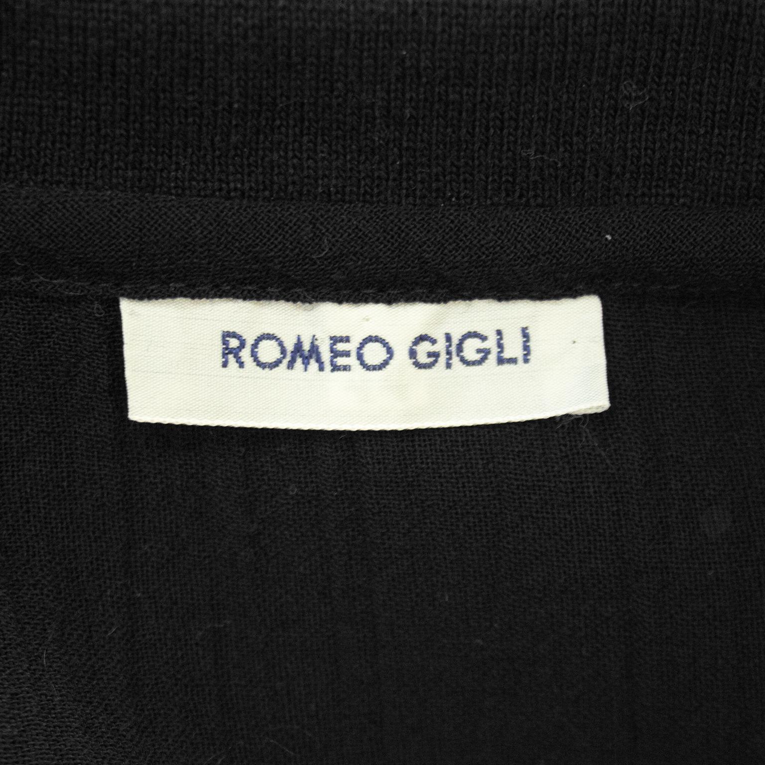 1980s Romeo Gigli Black Shirt and Skirt Ensemble  For Sale 2