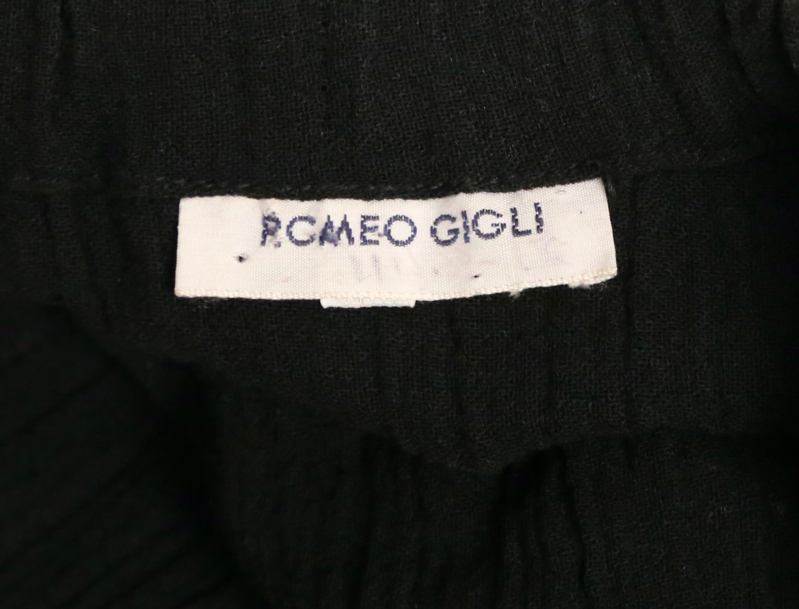 Gonna a manico di scopa in lana nera di Romeo Gigli degli anni '80 in vendita 1