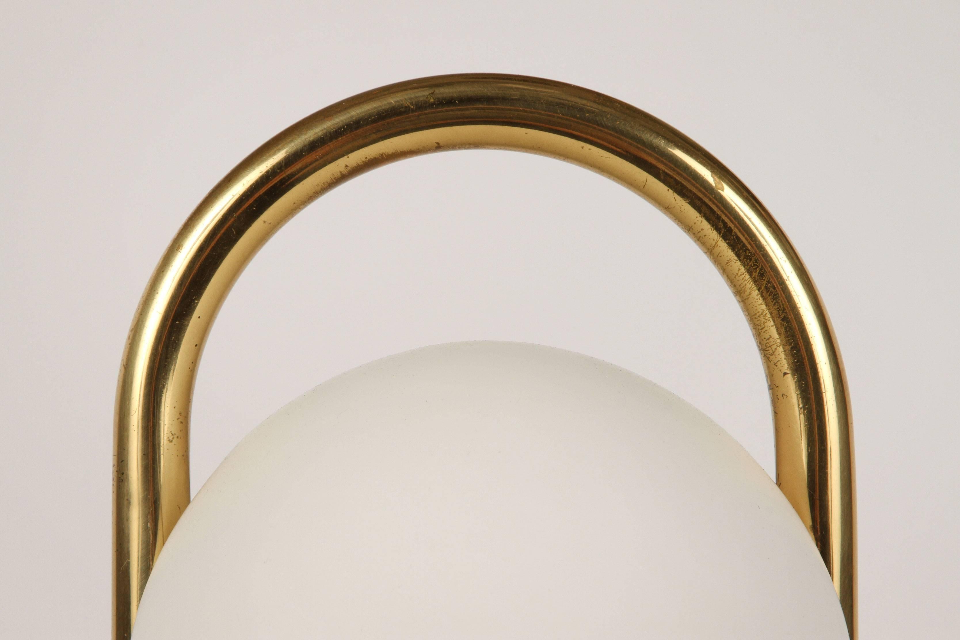 1980s Romolo Lanciani Brass and Glass 'Tender' Table Lamp for Tronconi 4