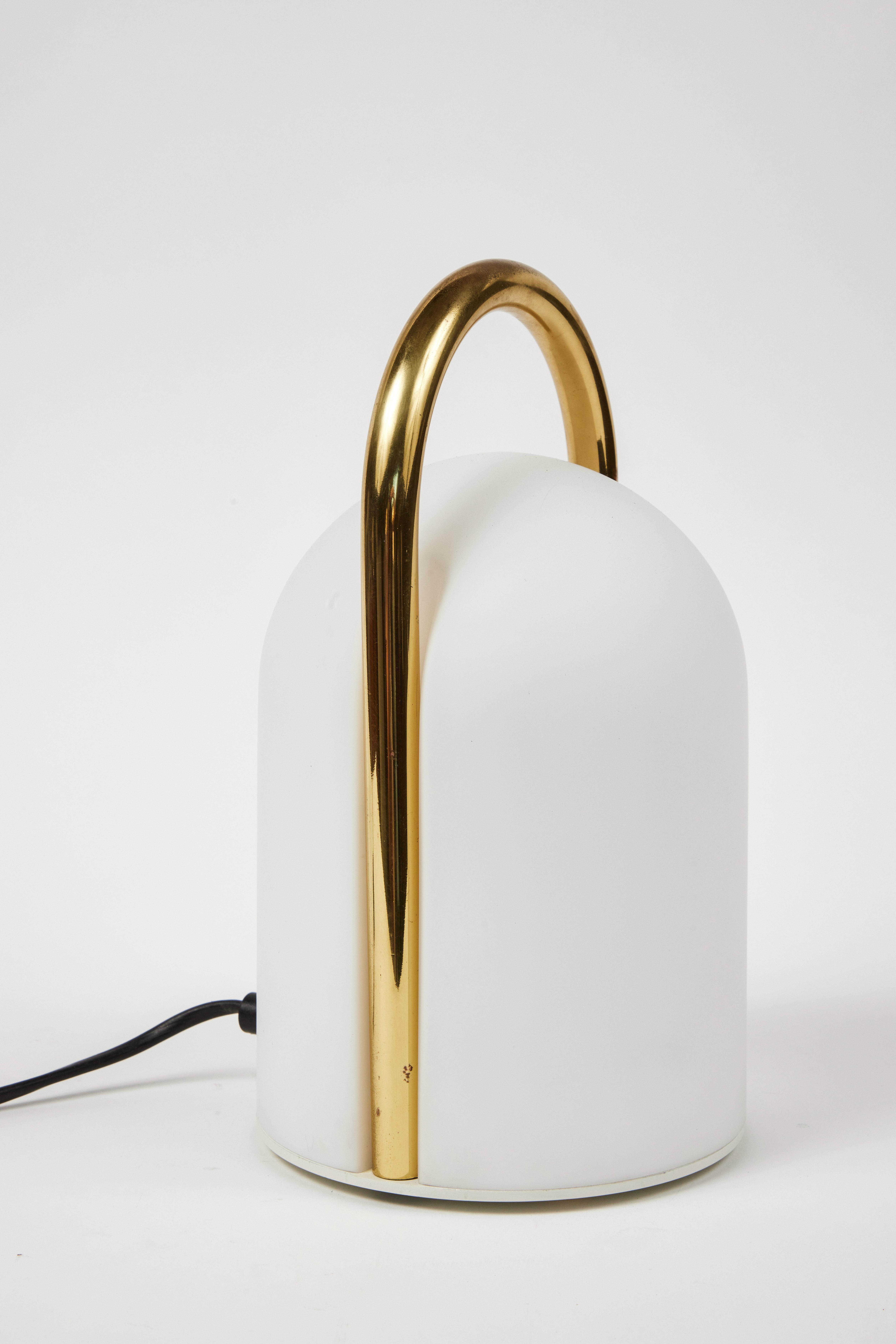1980s Romolo Lanciani Brass and Glass 'Tender' Table Lamp for Tronconi 5