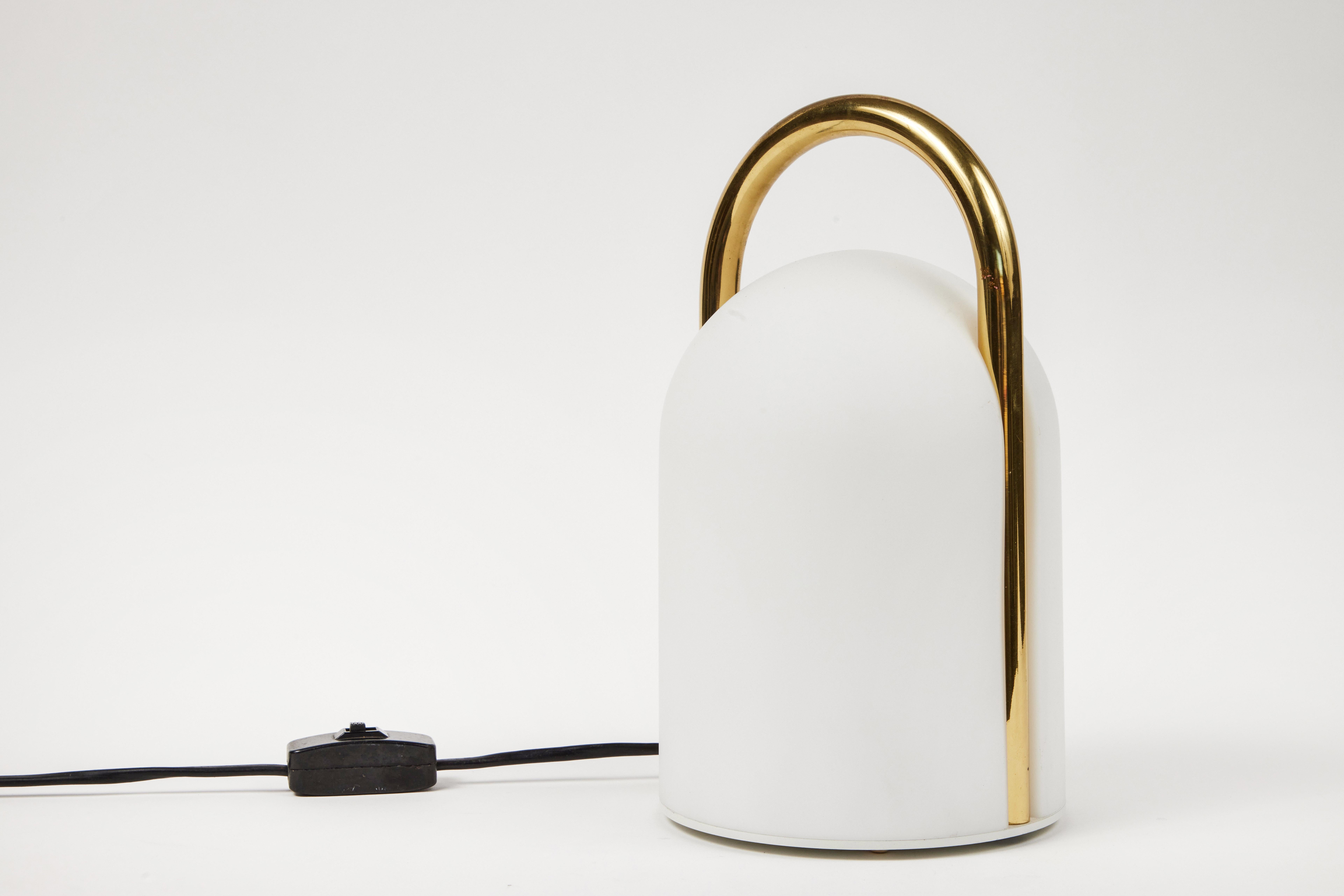 1980s Romolo Lanciani Brass and Glass 'Tender' Table Lamp for Tronconi 6