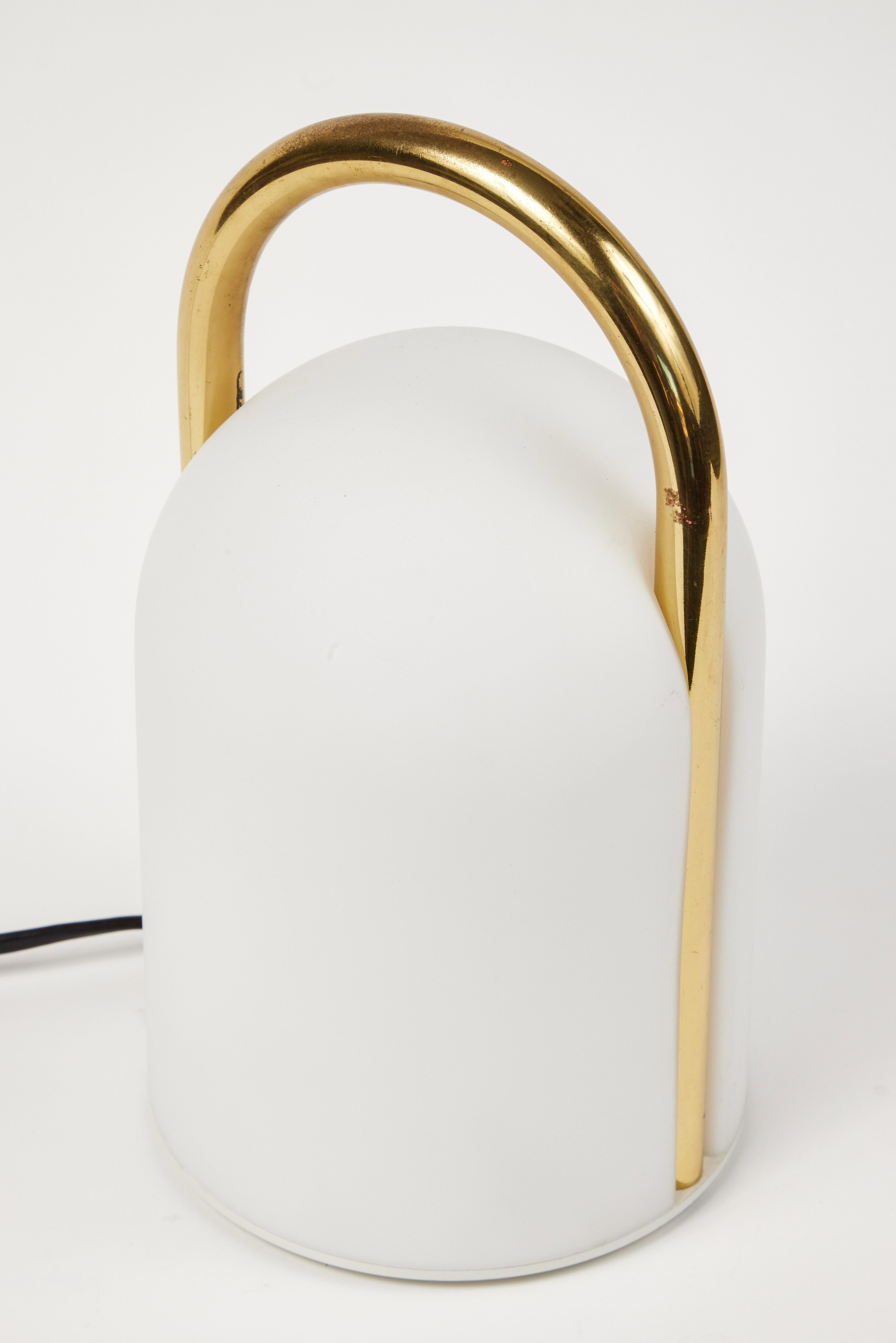 1980s Romolo Lanciani Brass and Glass 'Tender' Table Lamp for Tronconi 7