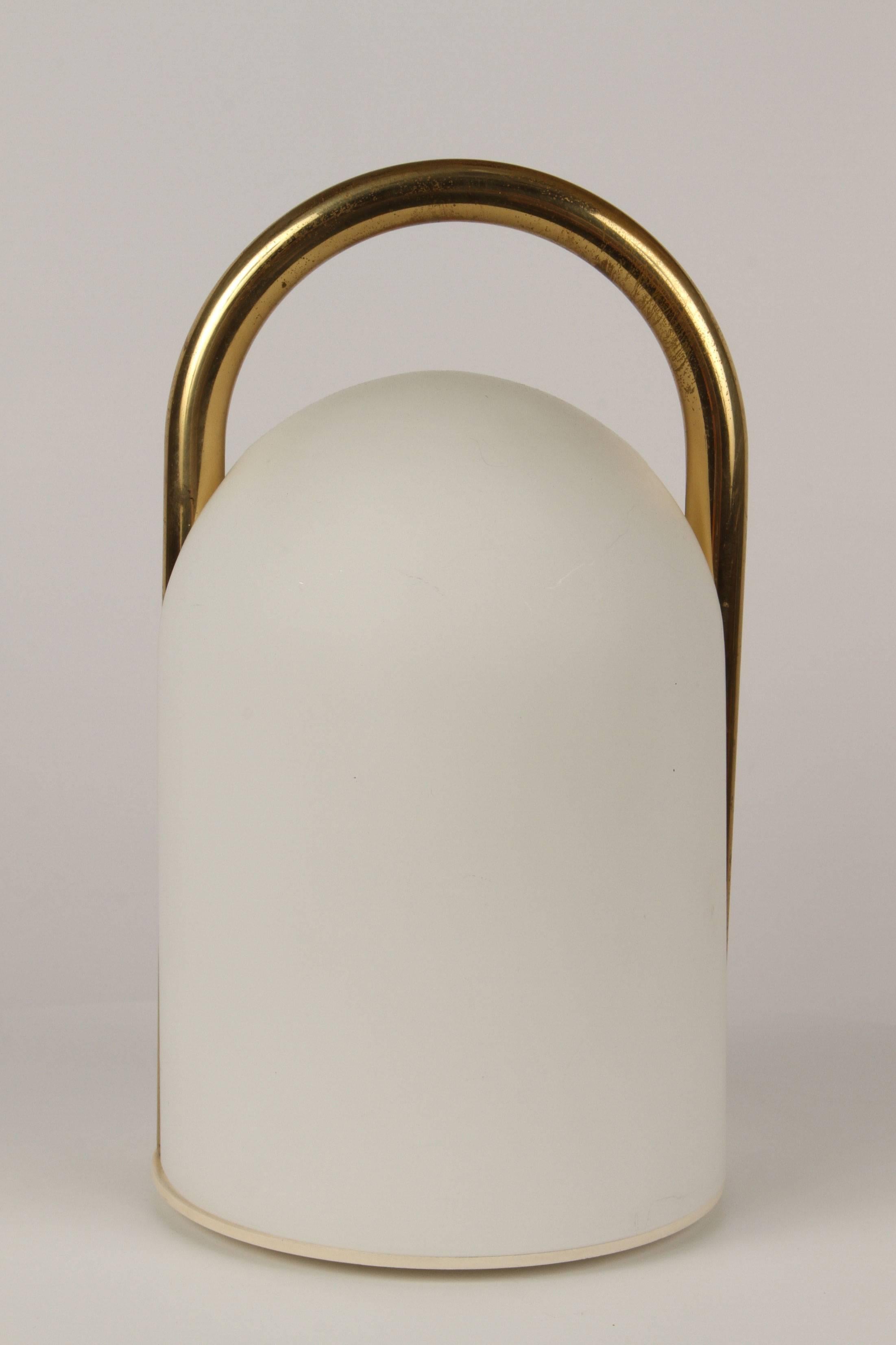 1980s Romolo Lanciani Brass and Glass 'Tender' Table Lamp for Tronconi 9