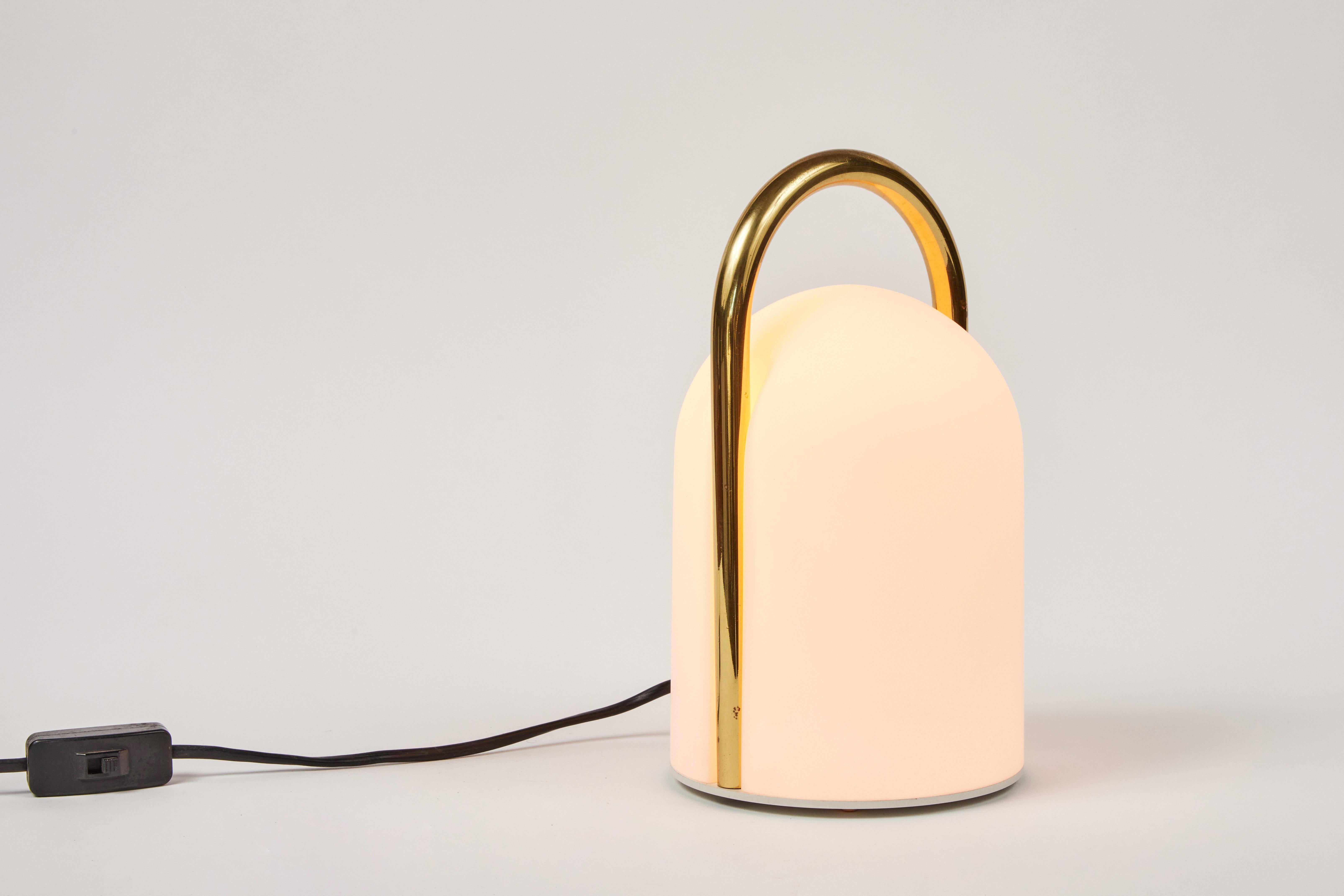 1980s Romolo Lanciani Brass and Glass 'Tender' Table Lamp for Tronconi In Good Condition In Glendale, CA