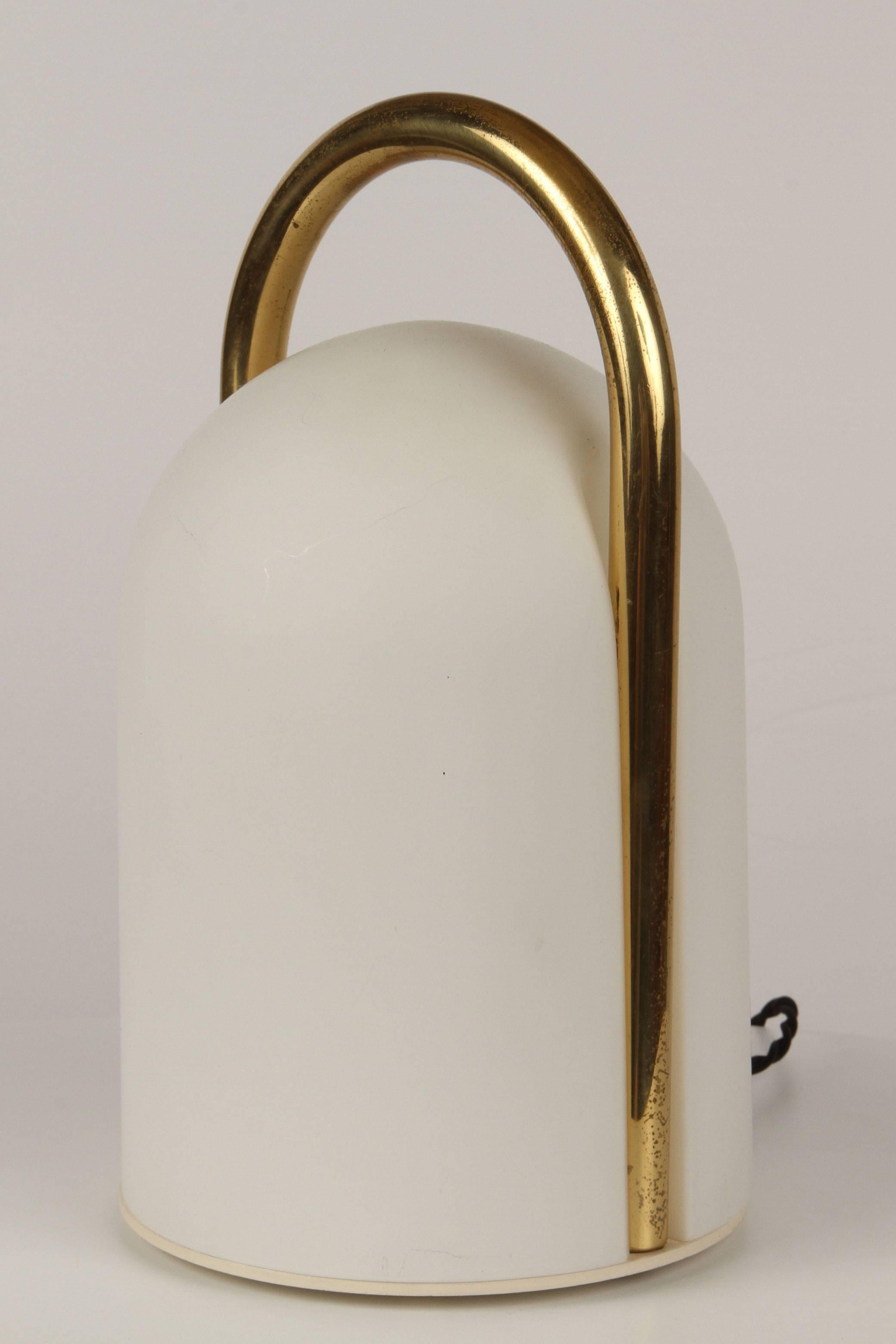 Late 20th Century 1980s Romolo Lanciani Brass and Glass 'Tender' Table Lamp for Tronconi