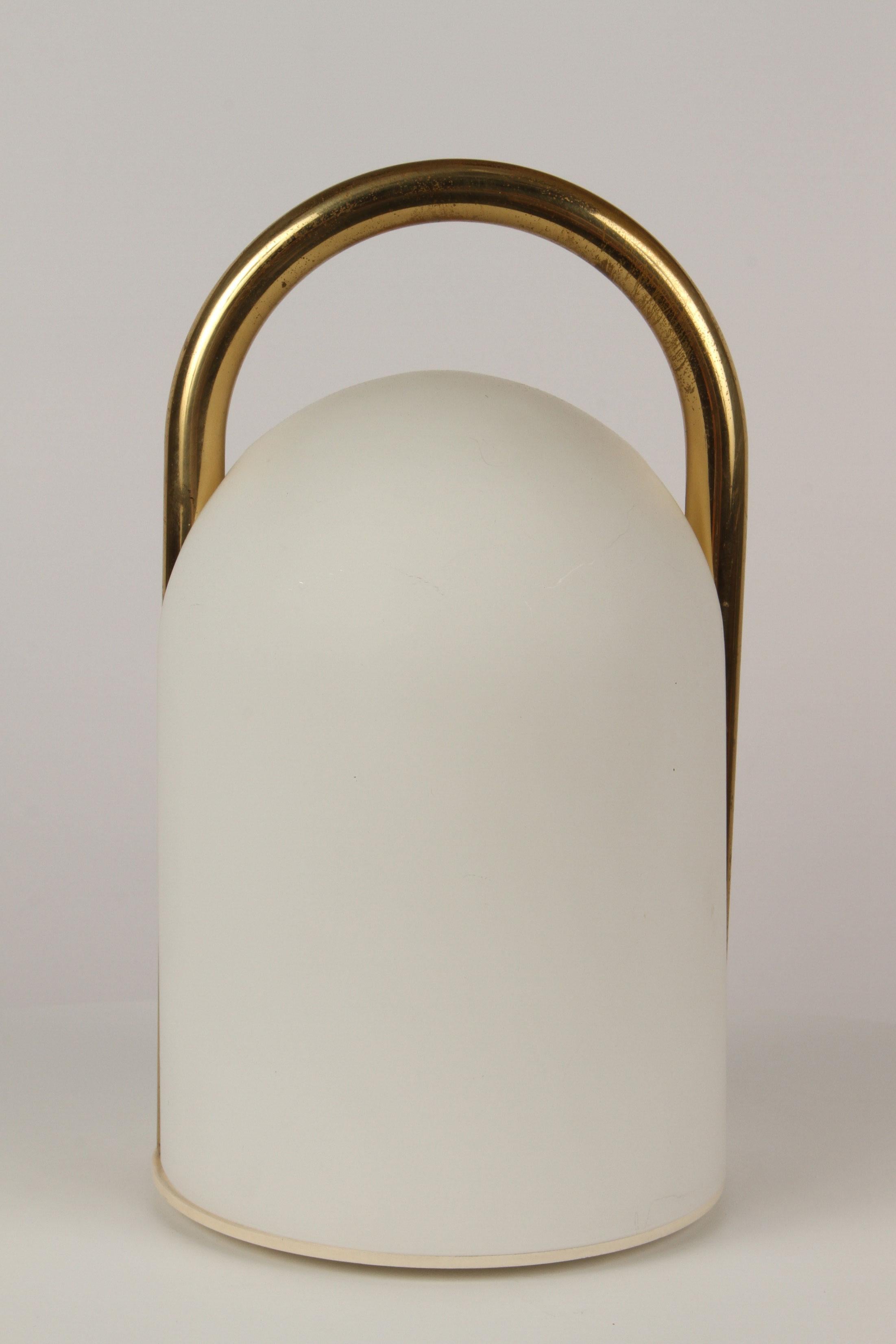 1980s Romolo Lanciani Brass and Glass 'Tender' Table Lamp for Tronconi For Sale 1