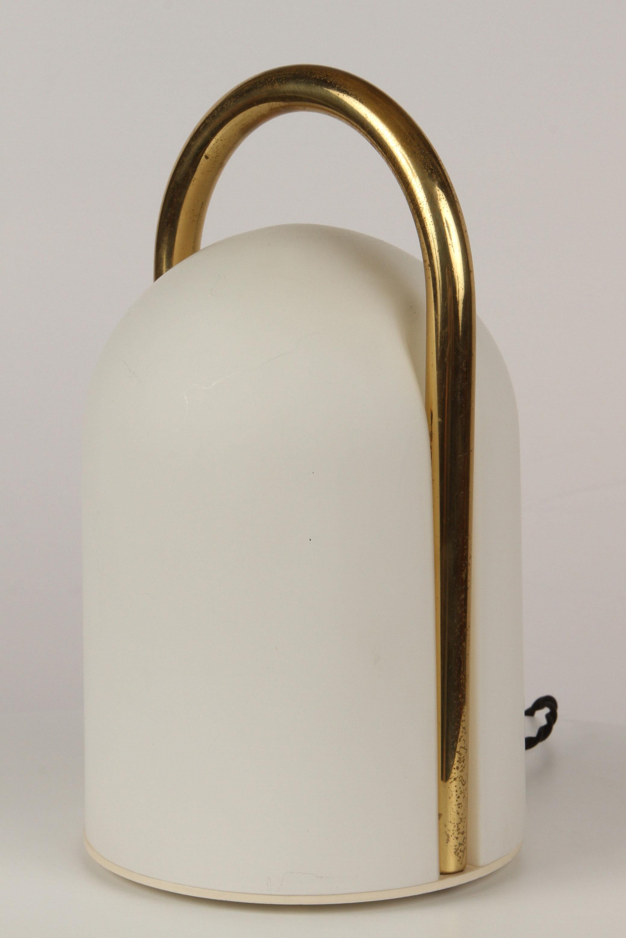 1980s Romolo Lanciani Brass and Glass 'Tender' Table Lamp for Tronconi For Sale 2