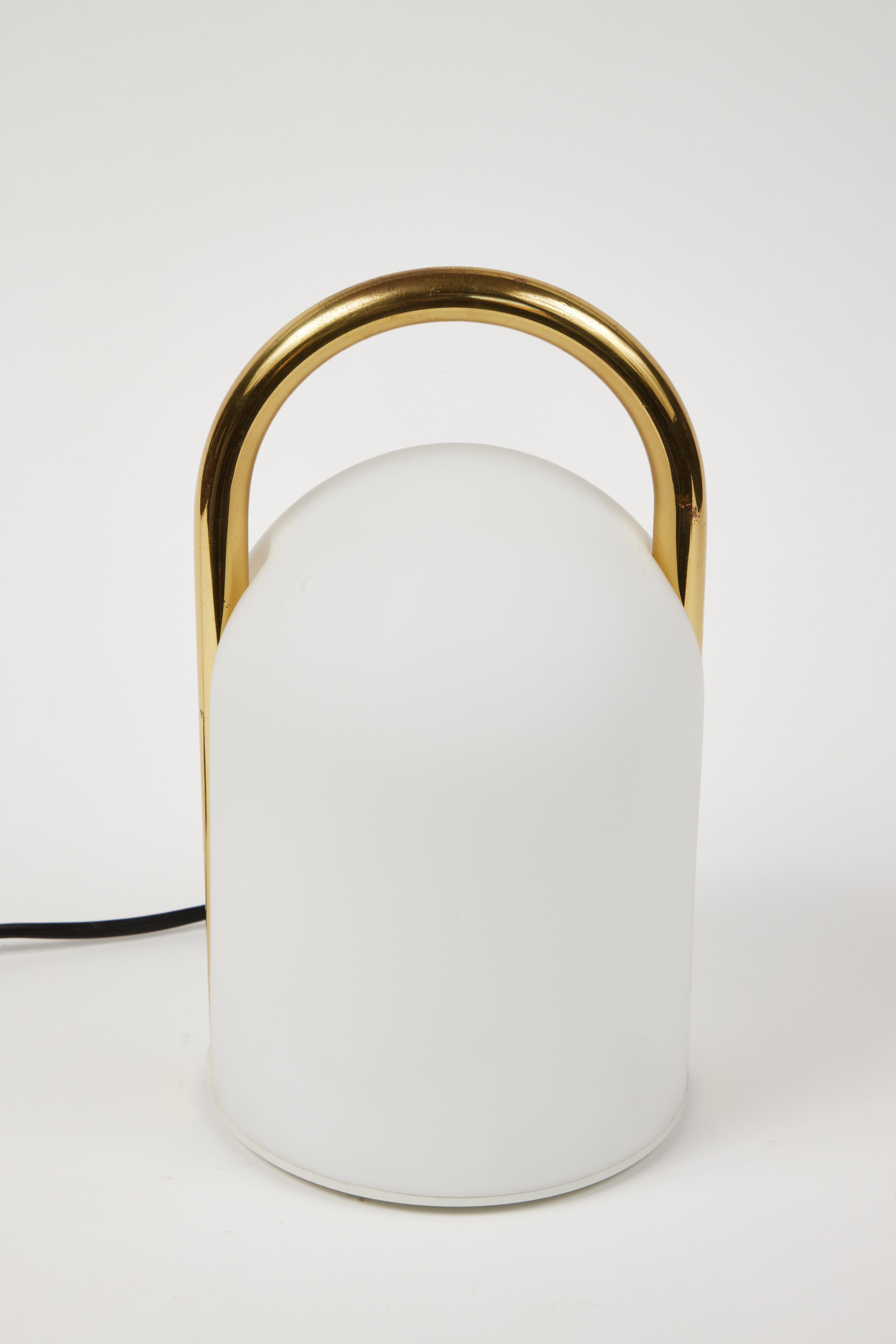 1980s Romolo Lanciani Brass and Glass 'Tender' Table Lamp for Tronconi 2