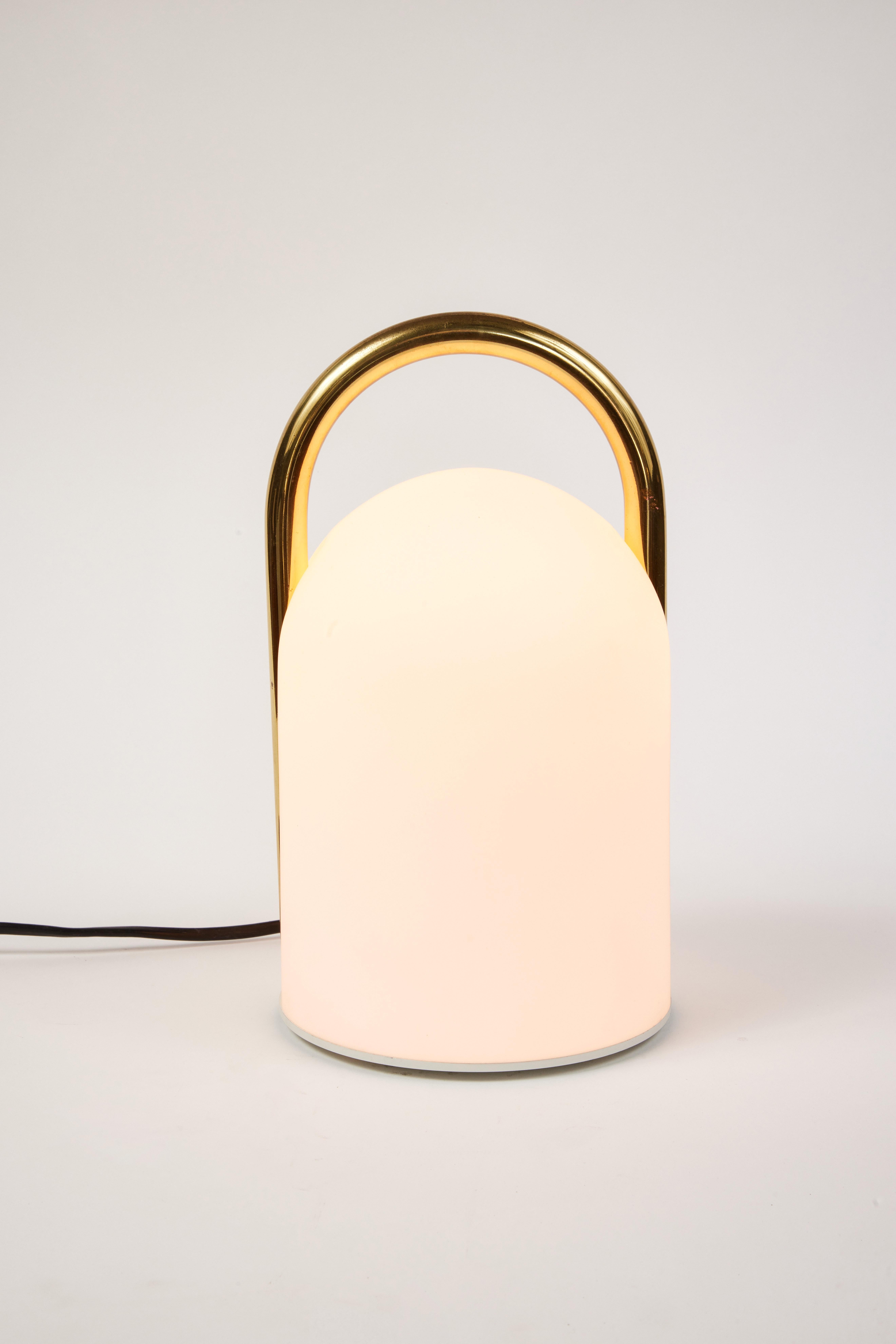 1980s Romolo Lanciani Brass and Glass 'Tender' Table Lamp for Tronconi 3