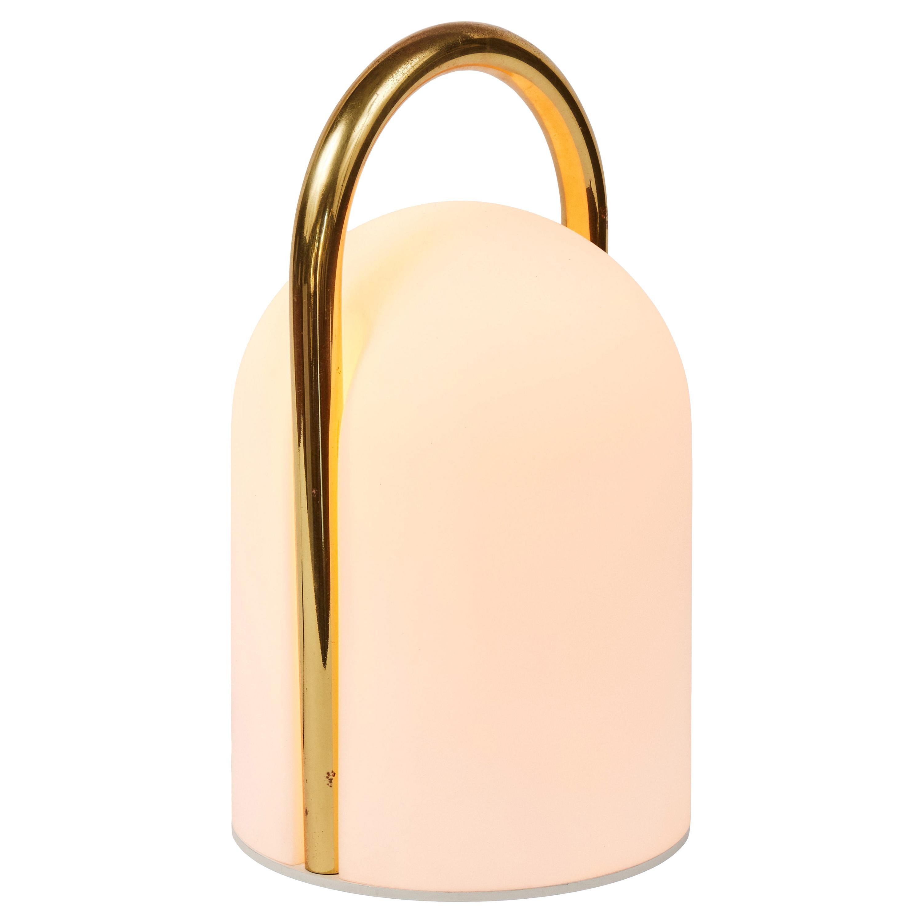 1980s Romolo Lanciani Brass and Glass 'Tender' Table Lamp for Tronconi