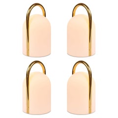 1980s Romolo Lanciani Brass and Glass 'Tender' Table Lamp for Tronconi