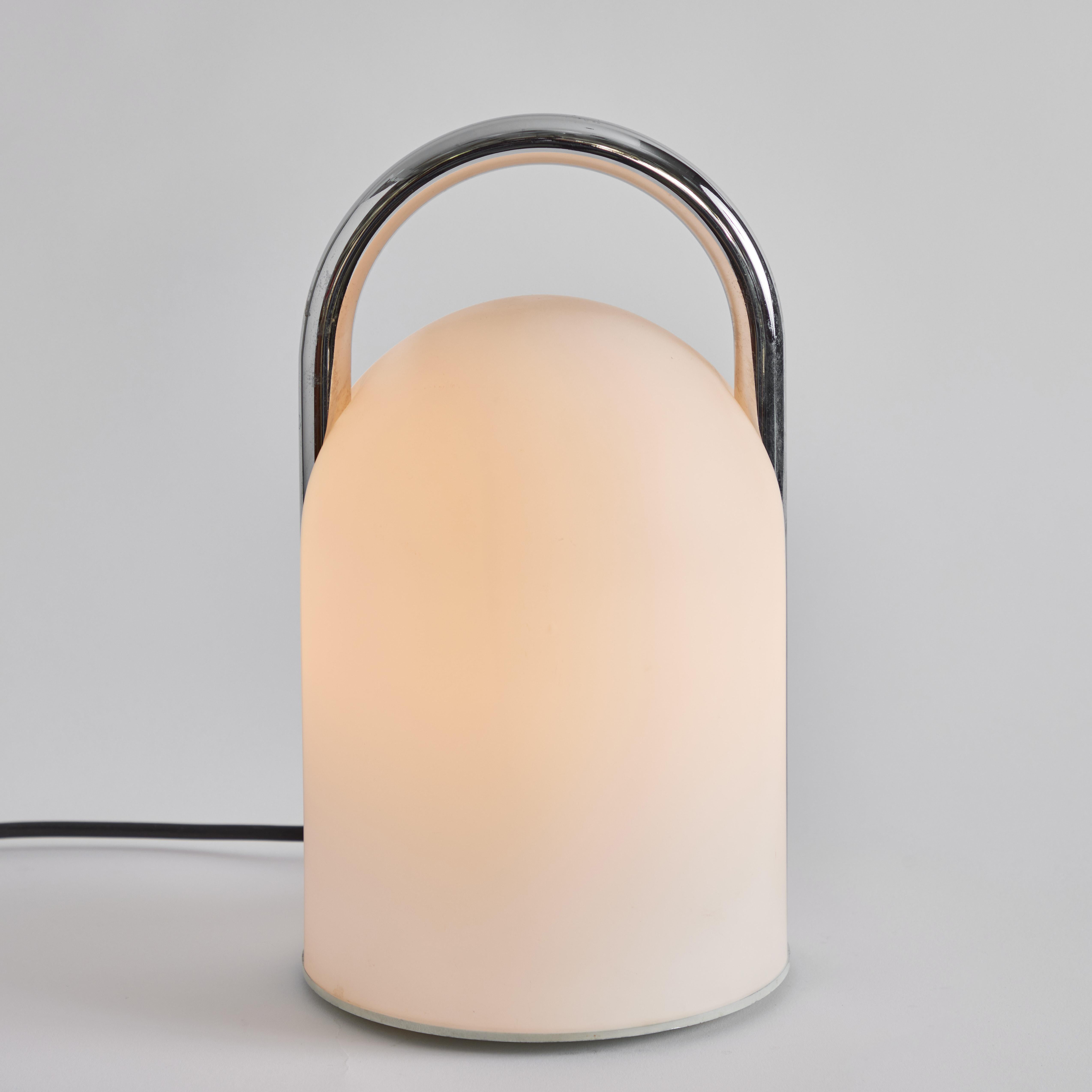 Late 20th Century 1980s Romolo Lanciani 'Tender' Chrome & Glass Table Lamp for Tronconi