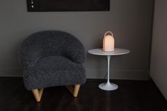 1980s Romolo Lanciani 'Tender' Soft Pink and Glass Table Lamp for Tronconi