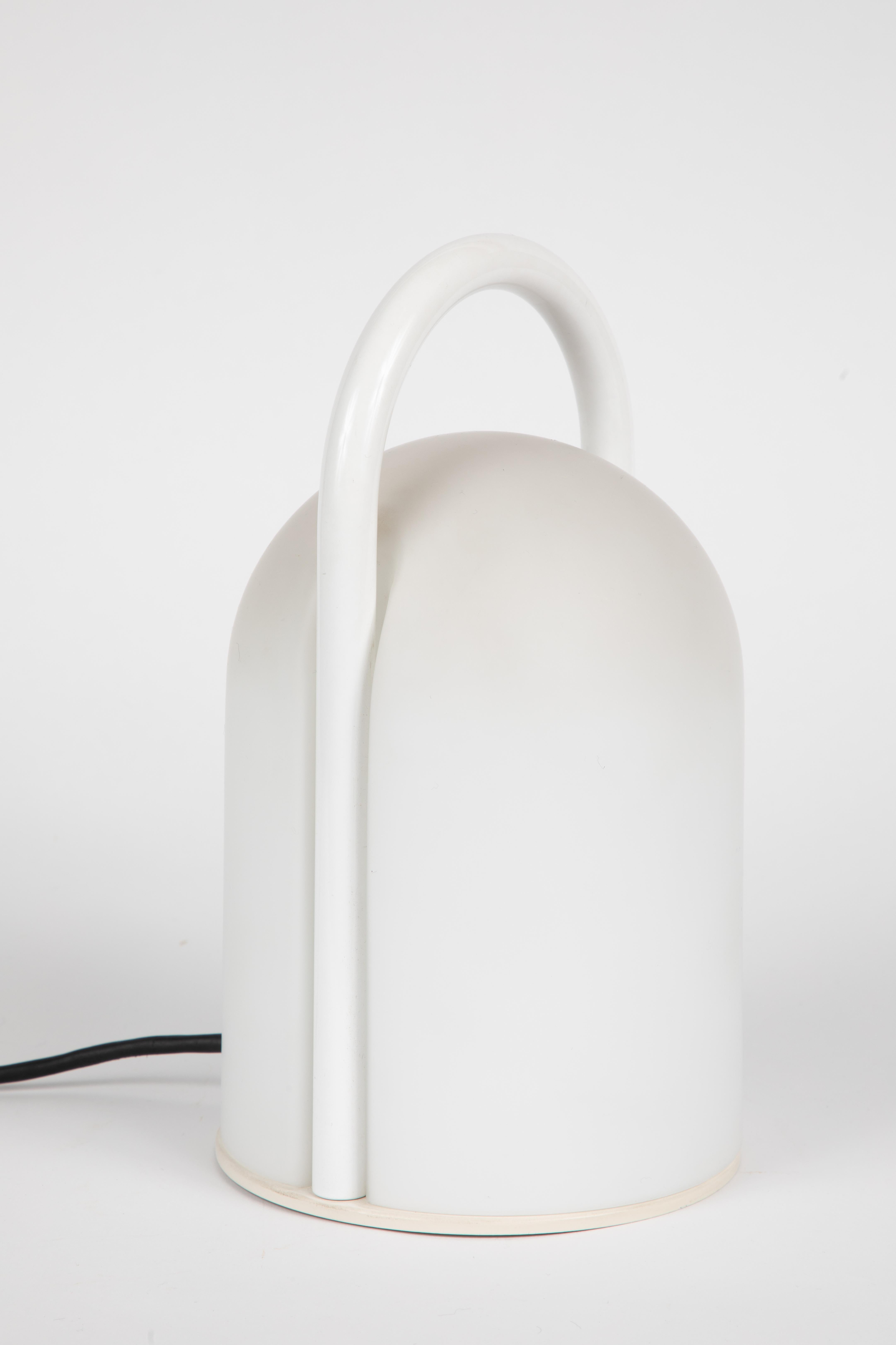 Opaline Glass 1980s Romolo Lanciani 'Tender' Table Lamp for Tronconi For Sale