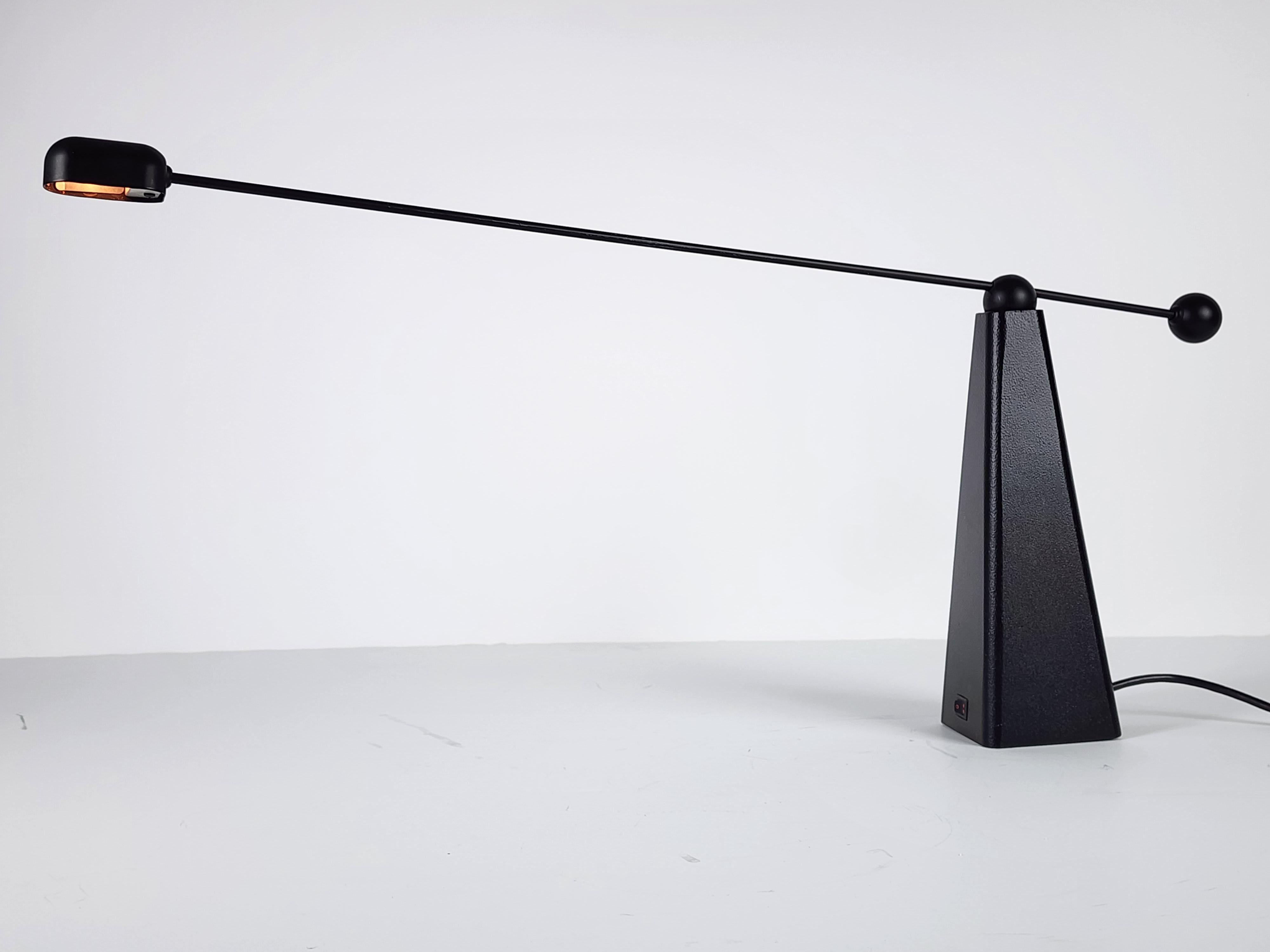 Powder-Coated 1980s Ron Rezek Halogen Table Lamp , Italy For Sale