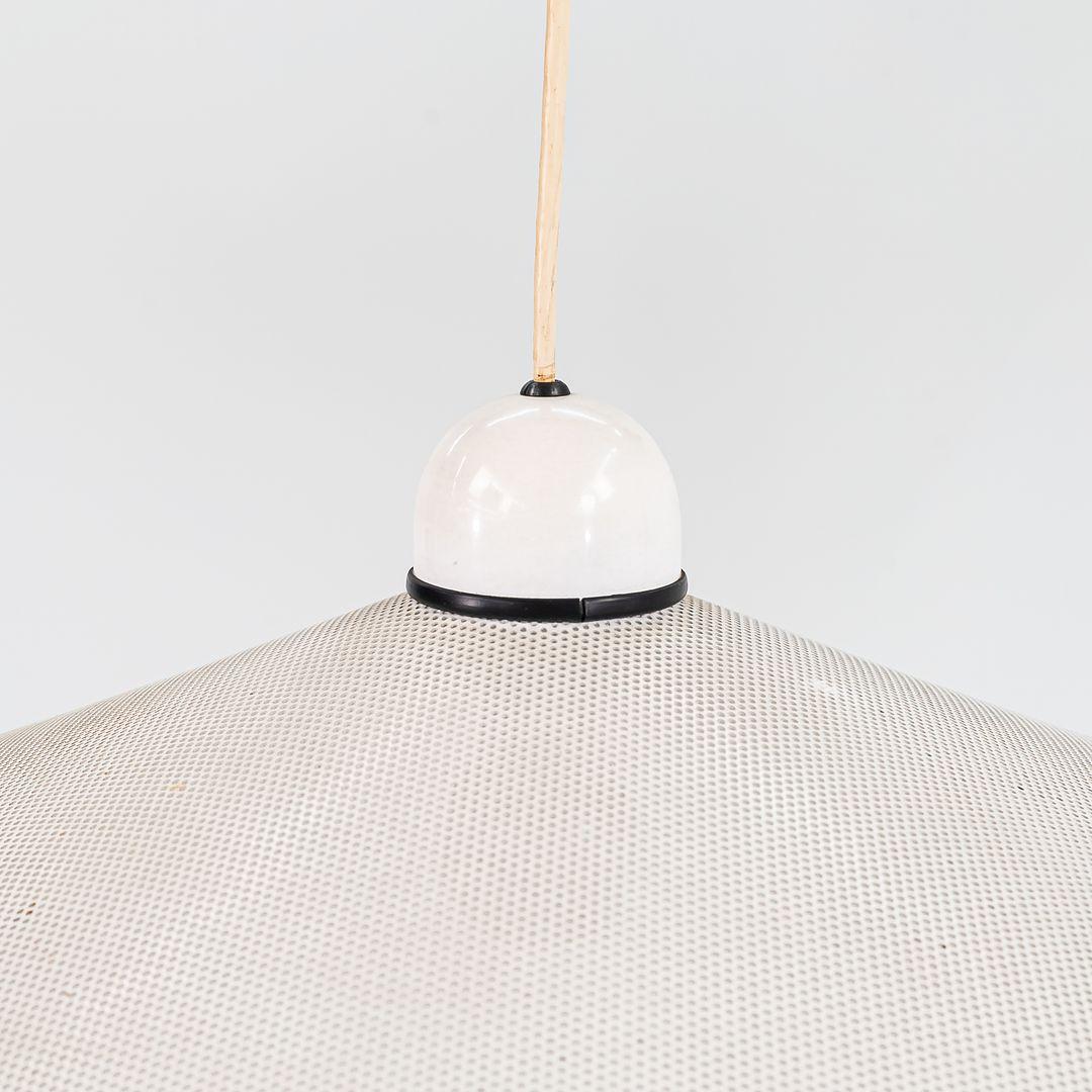 Alluminio Lampada a sospensione in metallo traforato degli anni '80 di Ron Rezek Lighting, in bianco in vendita