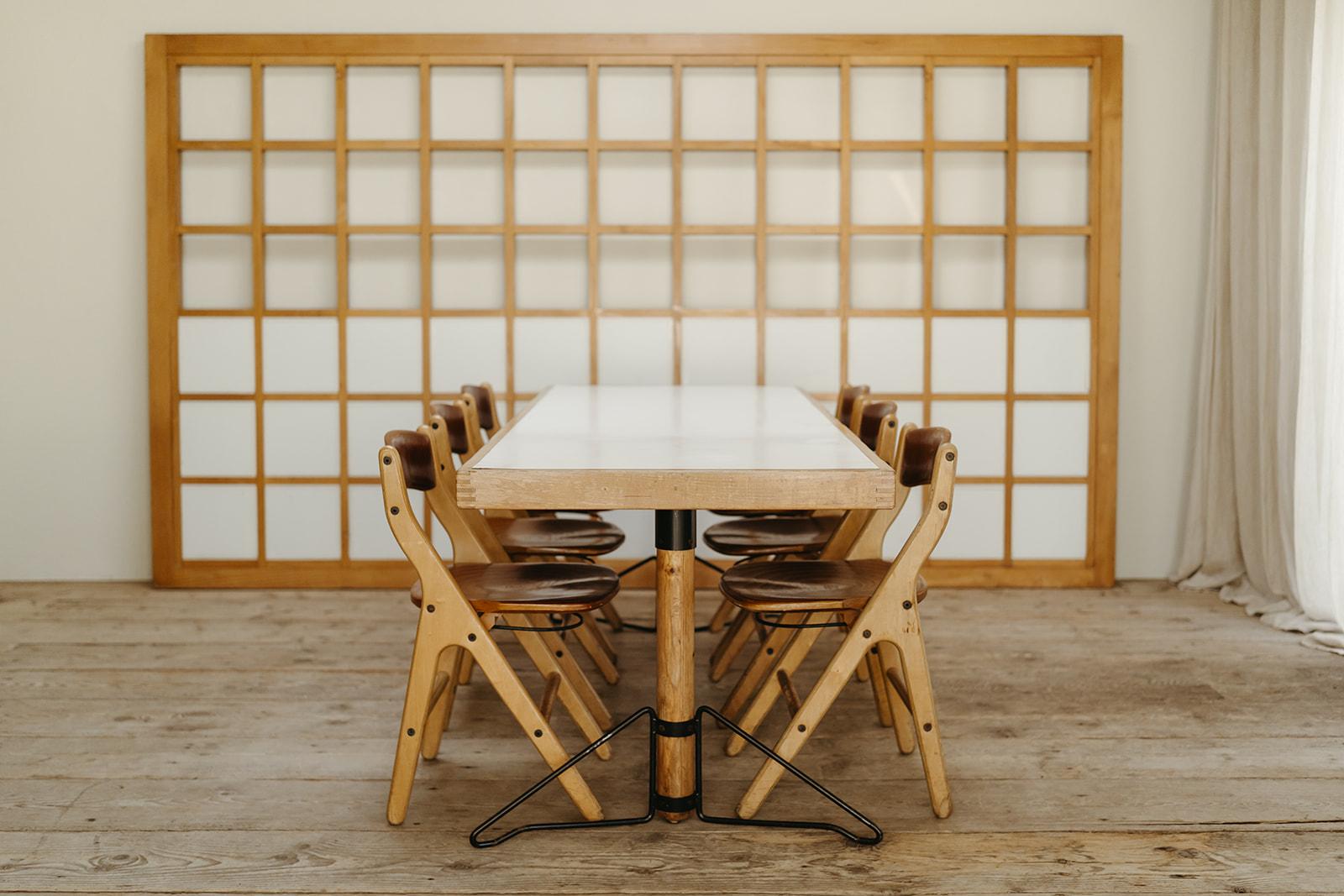 this room divider was made for IBM, Montpellier, France during the 1980's by french designer Marc Held, as you can see on my listings, table and chairs are also available. 
dimensions of the room divider 325 x 185 x 7 cm deep. 
in very good vintage