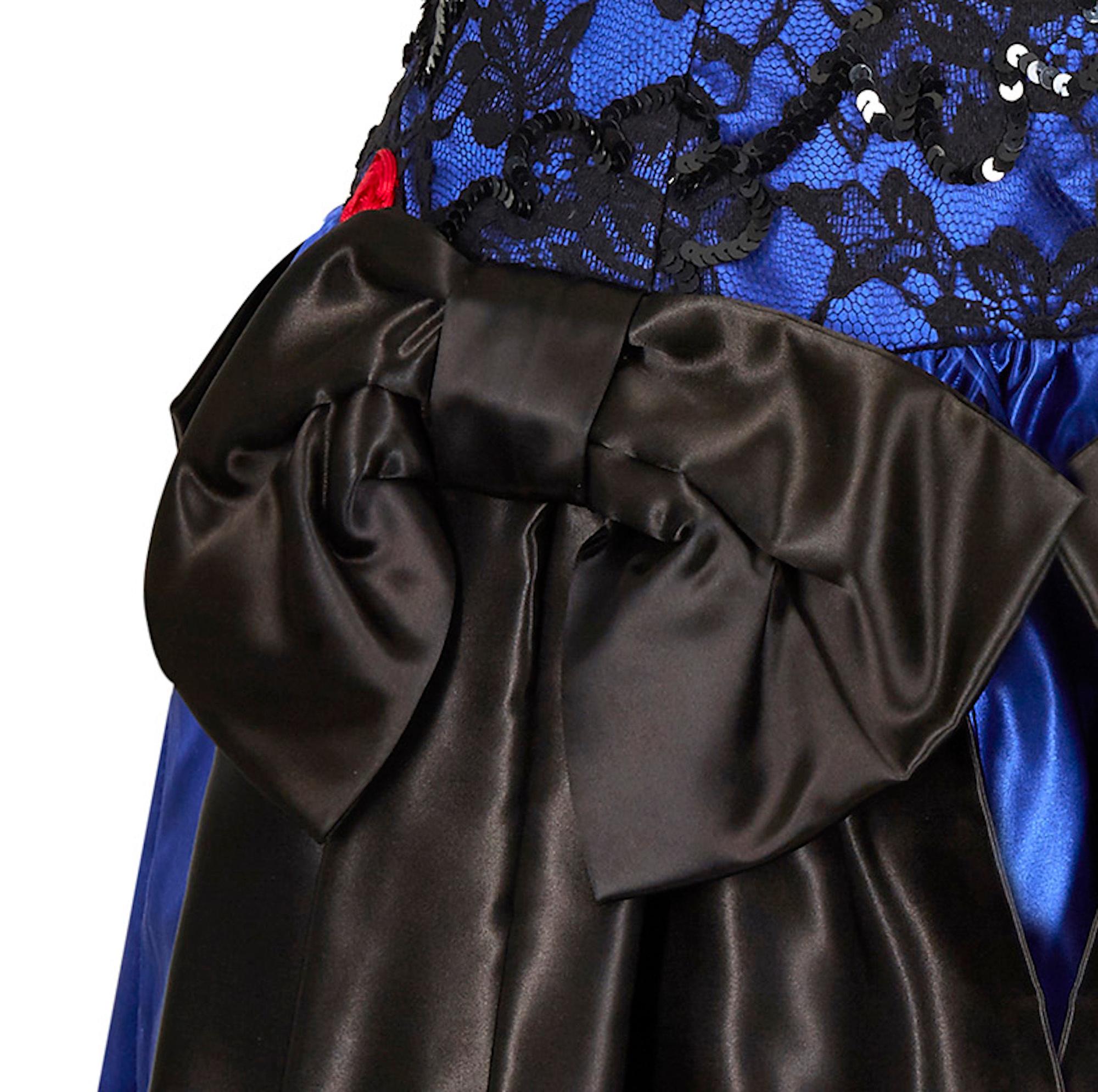 Women's 1980s Roots Blue Lace Cocktail Dress With Bow Detail For Sale