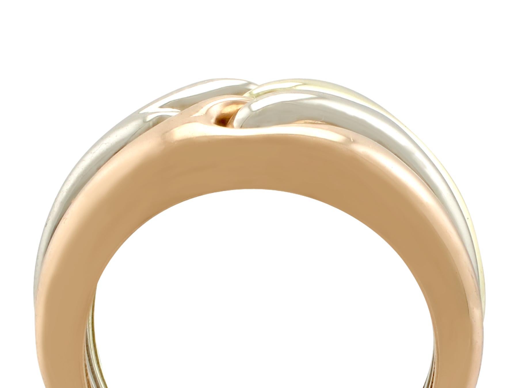 Women's or Men's 1980s Rose White and Yellow Gold Ring by Bulgari