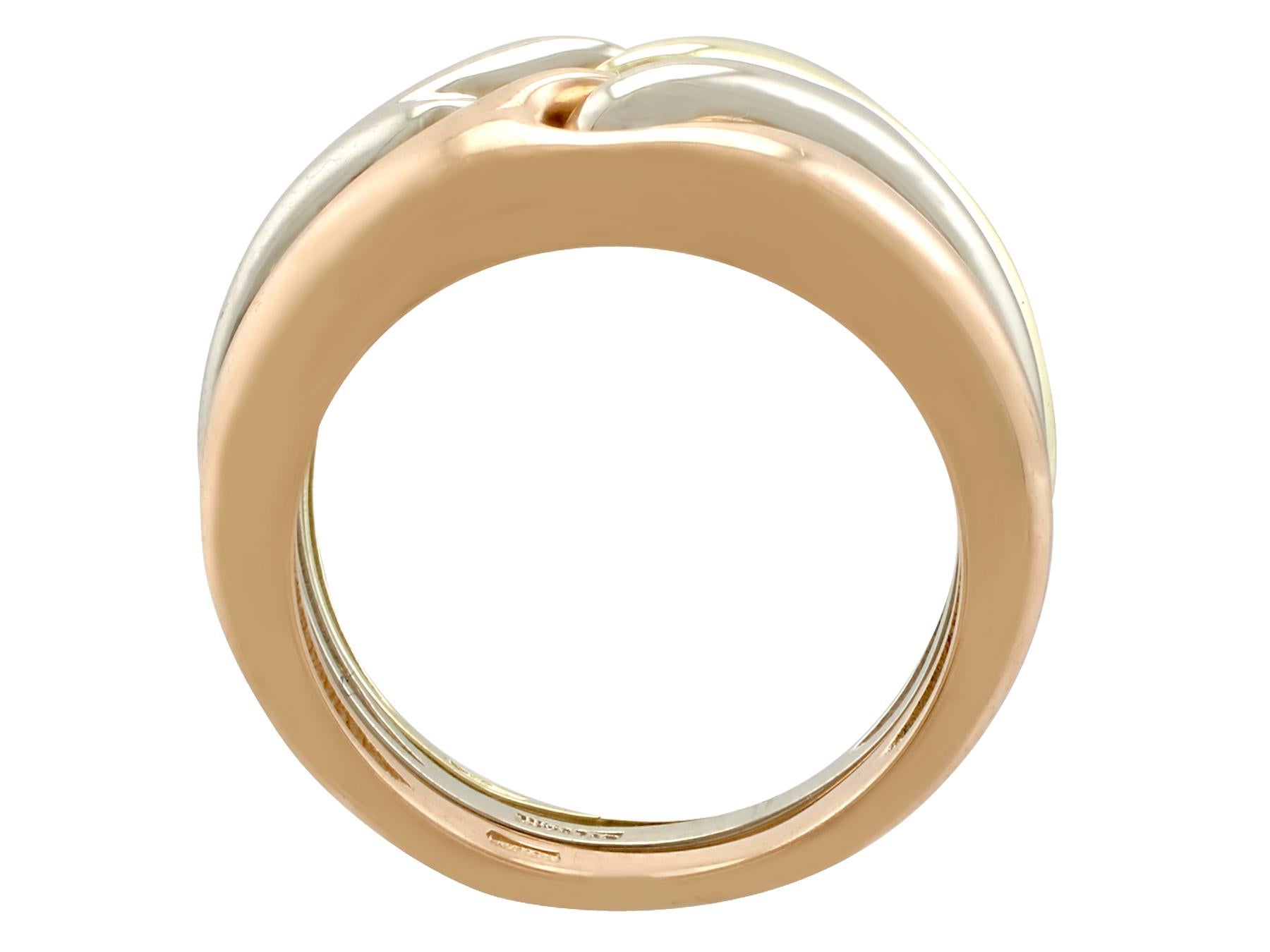 1980s Rose White and Yellow Gold Ring by Bulgari 1