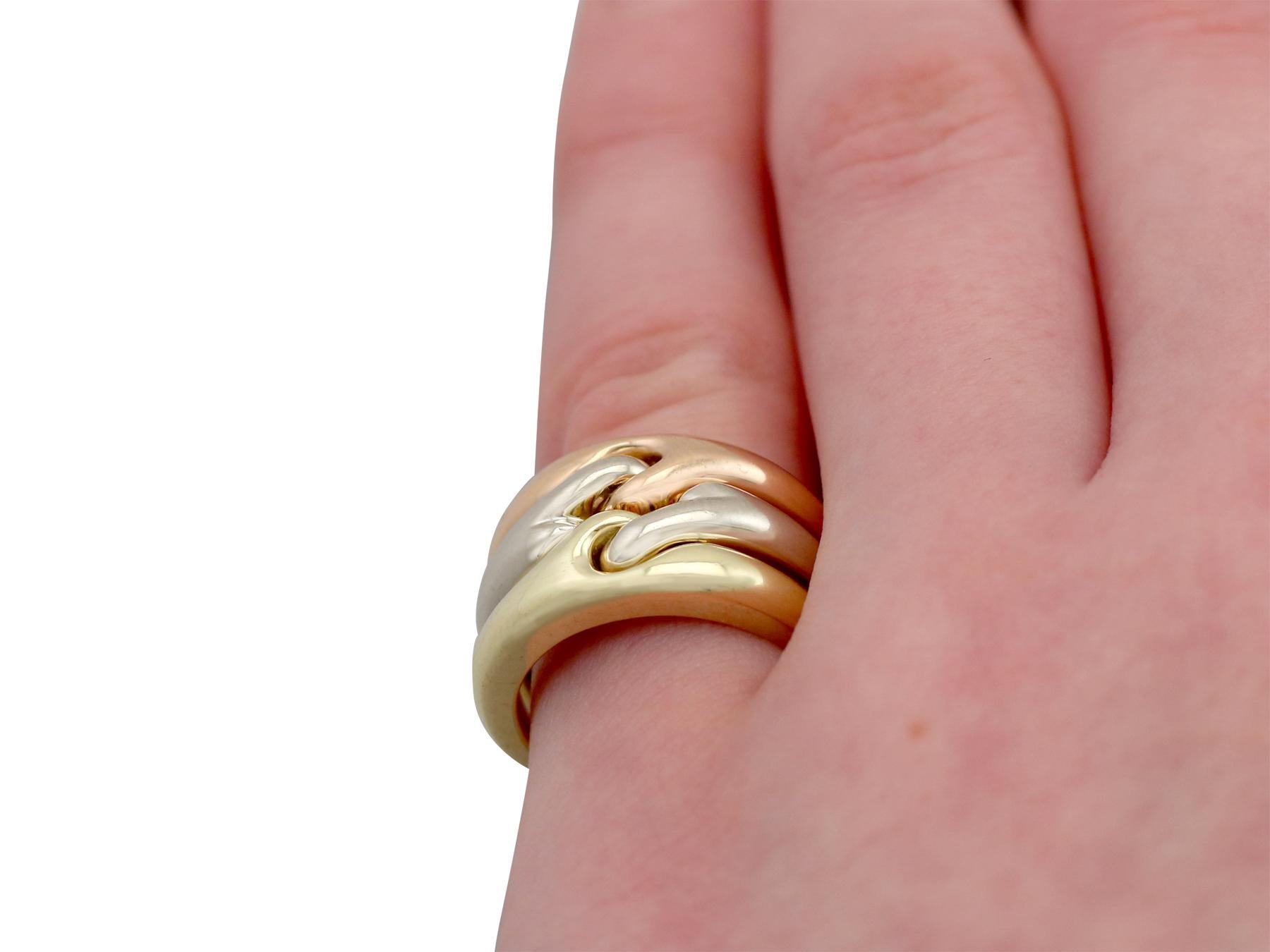 1980s Rose White and Yellow Gold Ring by Bulgari 5
