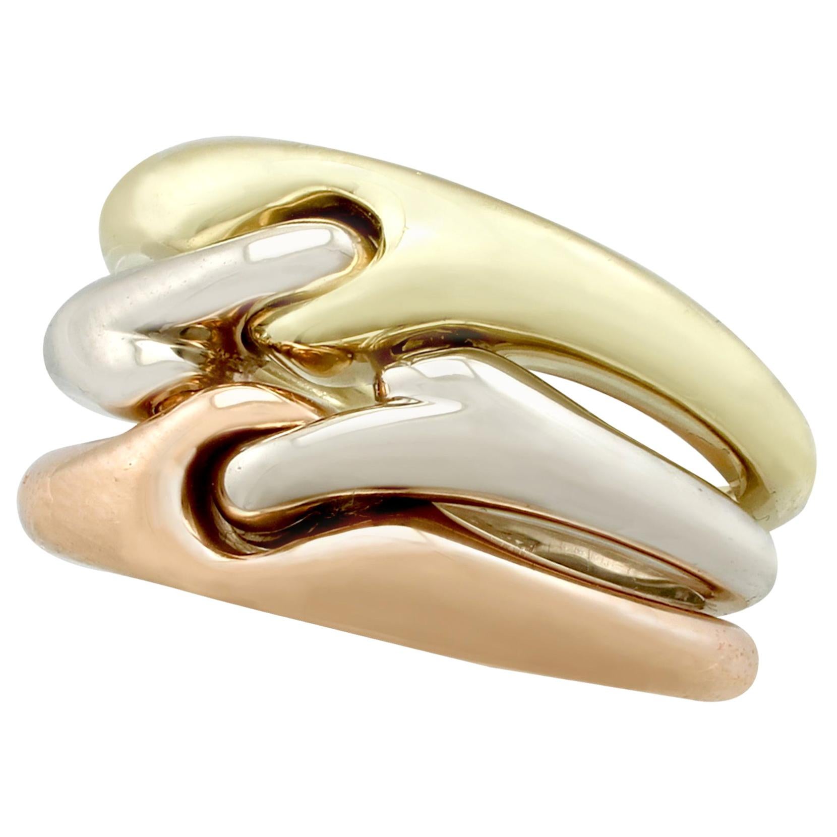 1980s Rose White and Yellow Gold Ring by Bulgari