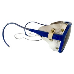 1980s Rossignol Blue Mirrored Aviator Sunglasses