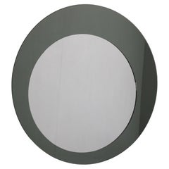 1980s Round Italian Glass Mirror