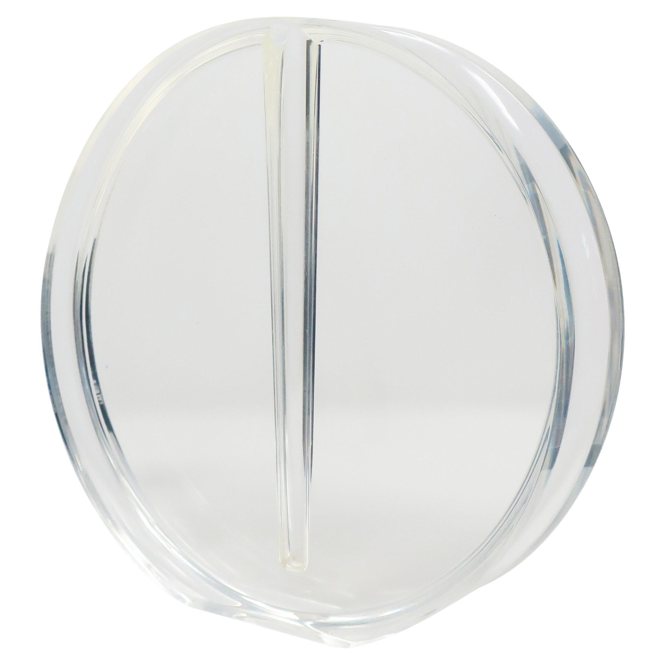 Vase rond en lucite des années 1980