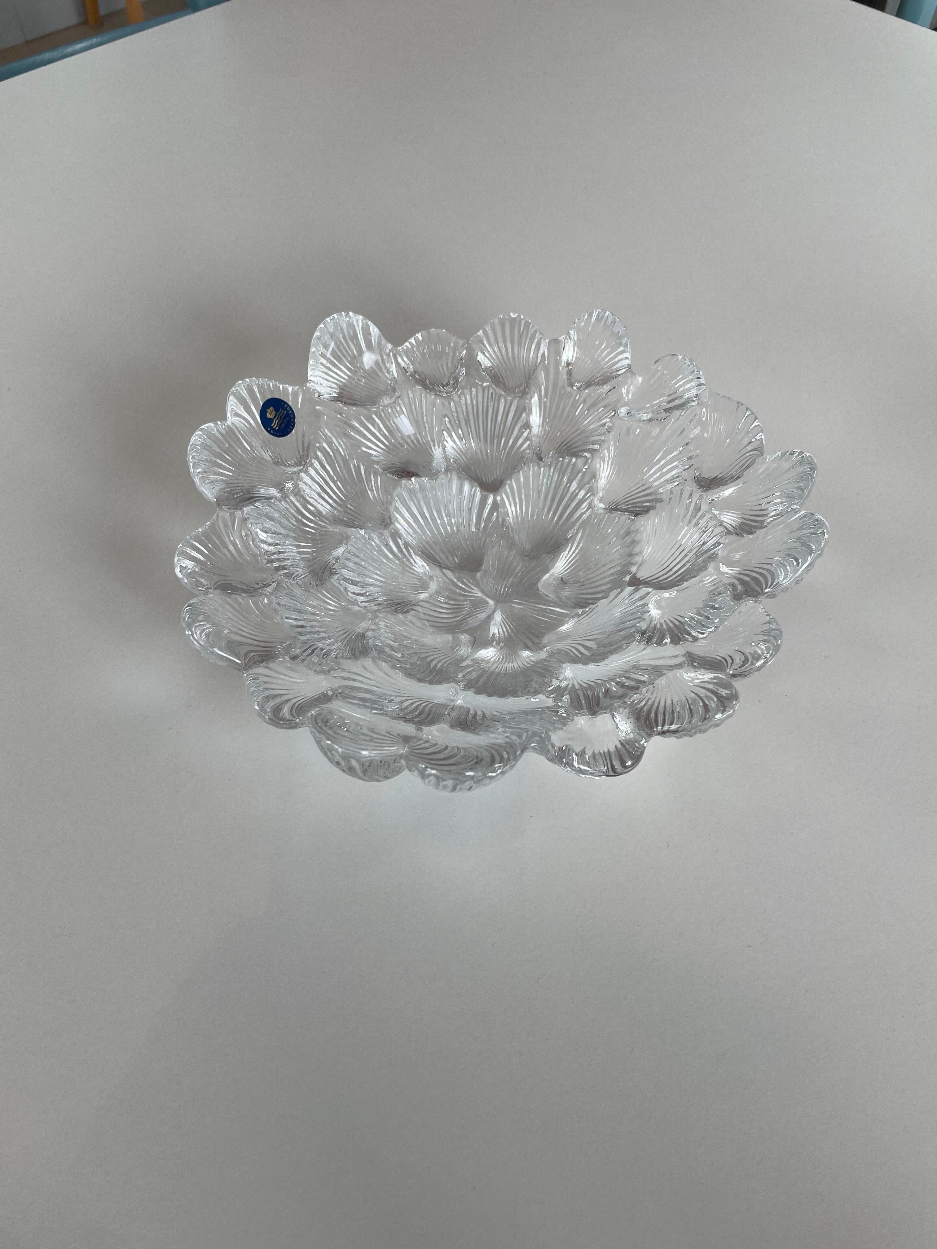 1980s Royal Copenhagen Crystal Bowl In Excellent Condition For Sale In Bergen, NO