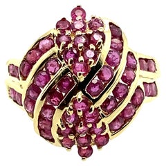 Vintage 1980s Ruby Ring in 10 Karat Gold