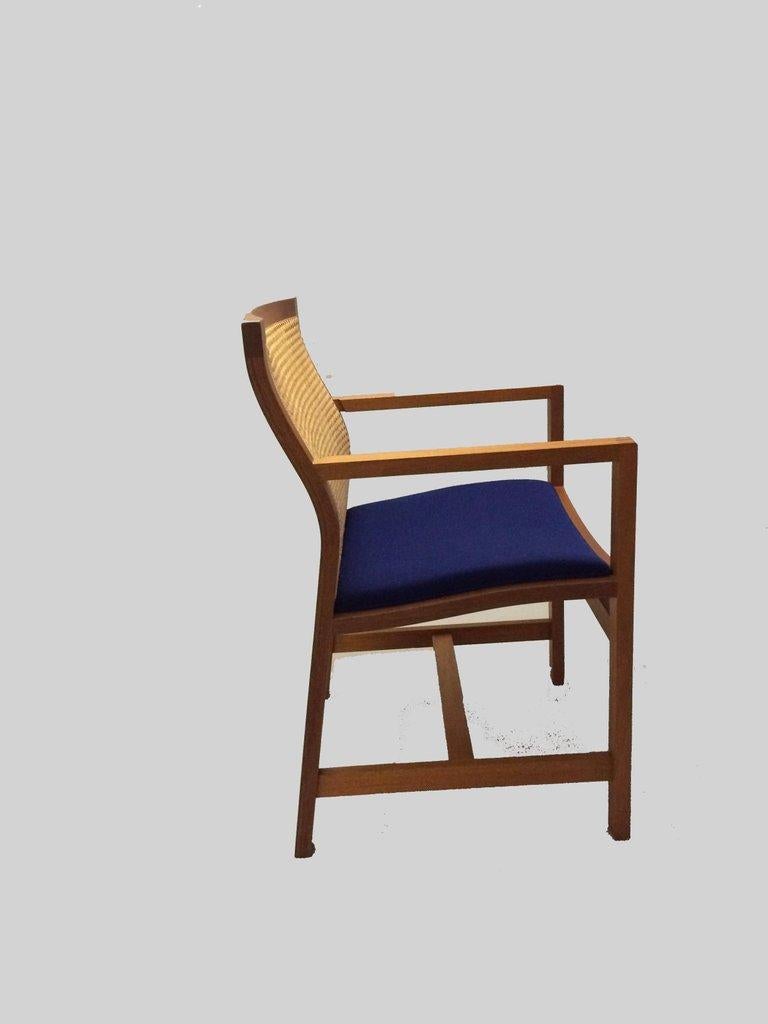1980s Rud Thygesen and Johnny Sorensen King Series mahogany armchair

The chair is well designed and crafted and in good condition, made of mahogany frame, seat with wool upholstrry and woven back with a graceful curve on the back rest.

Rud