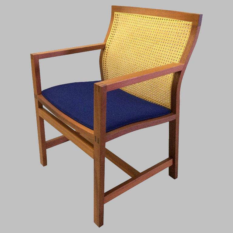 Mid-Century Modern 1980s Rud Thygesen and Johnny Sorensen King Series Mahogany Armchair For Sale