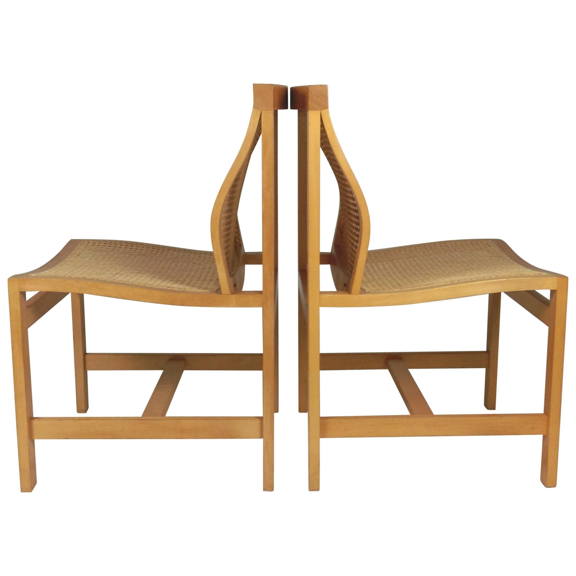 1980s Rud Thygesen and Johnny Sorensen Set of Two King Series Birch Chairs