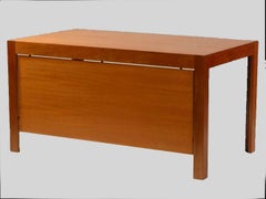 1980s Rud Thygesen and Johnny Sørensen Desk and Chair, Mahogany and Red Leather
