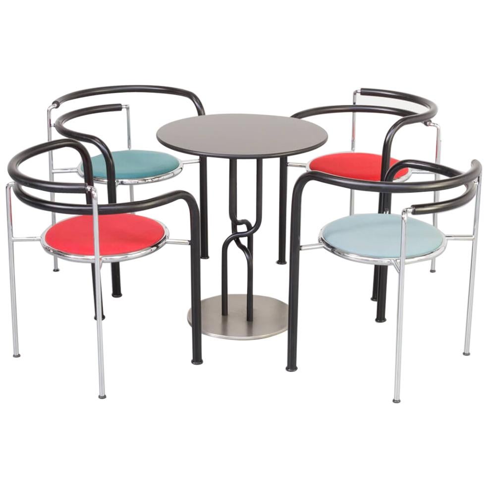 1980s Rud Thygesen & Johnny Sorensen ‘Dark Horse’ Dining Set for Botium Set of 5 For Sale