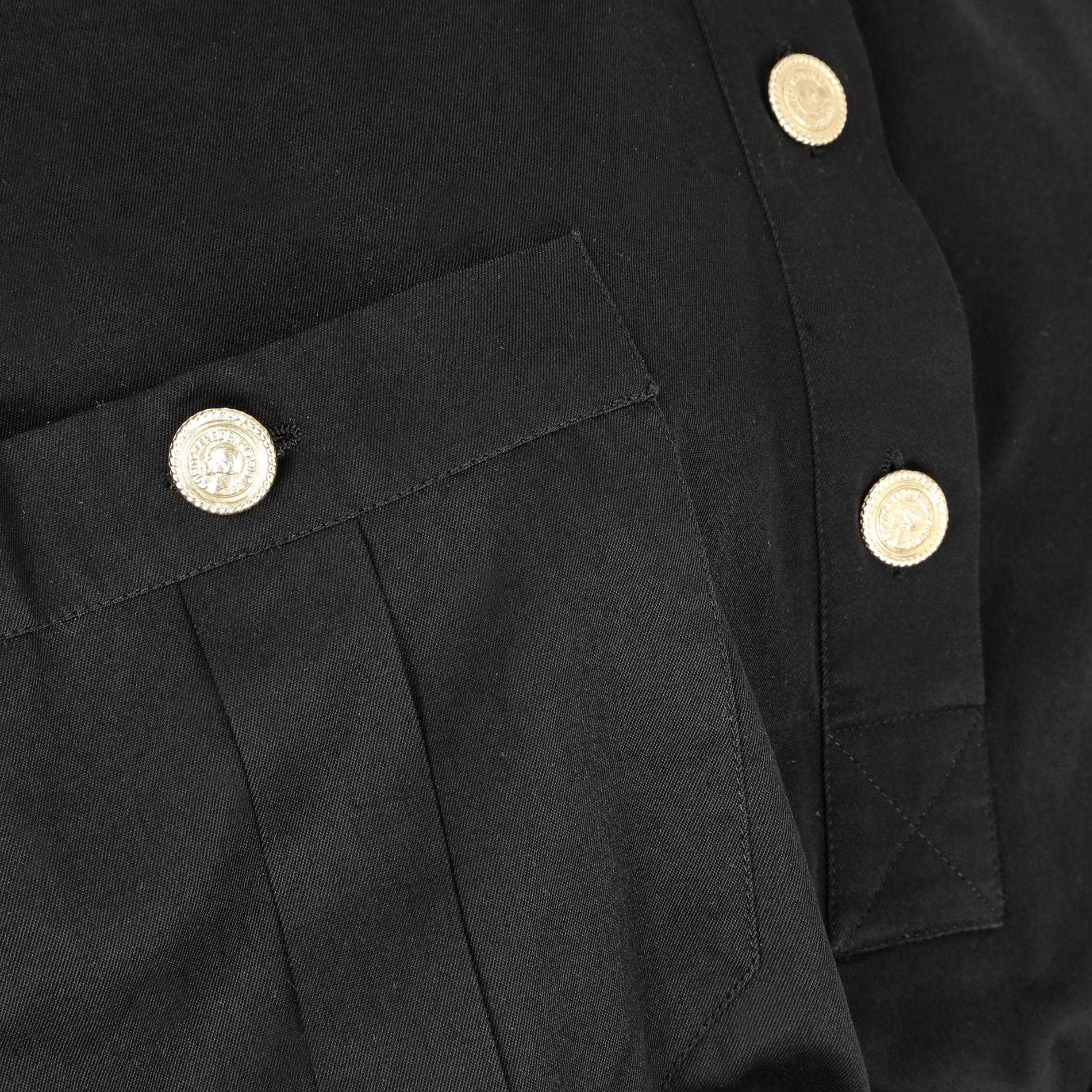 1986 Runway Chanel - Robe péplum en coton noir en vente 1