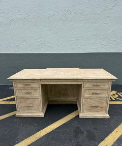 1980s Rustic Swedish Executive Desk in Gustavian Style