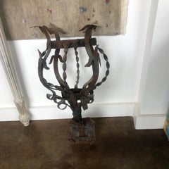 1980s Rustic Wrought Iron Wall Candle Sconce Decorative Accent