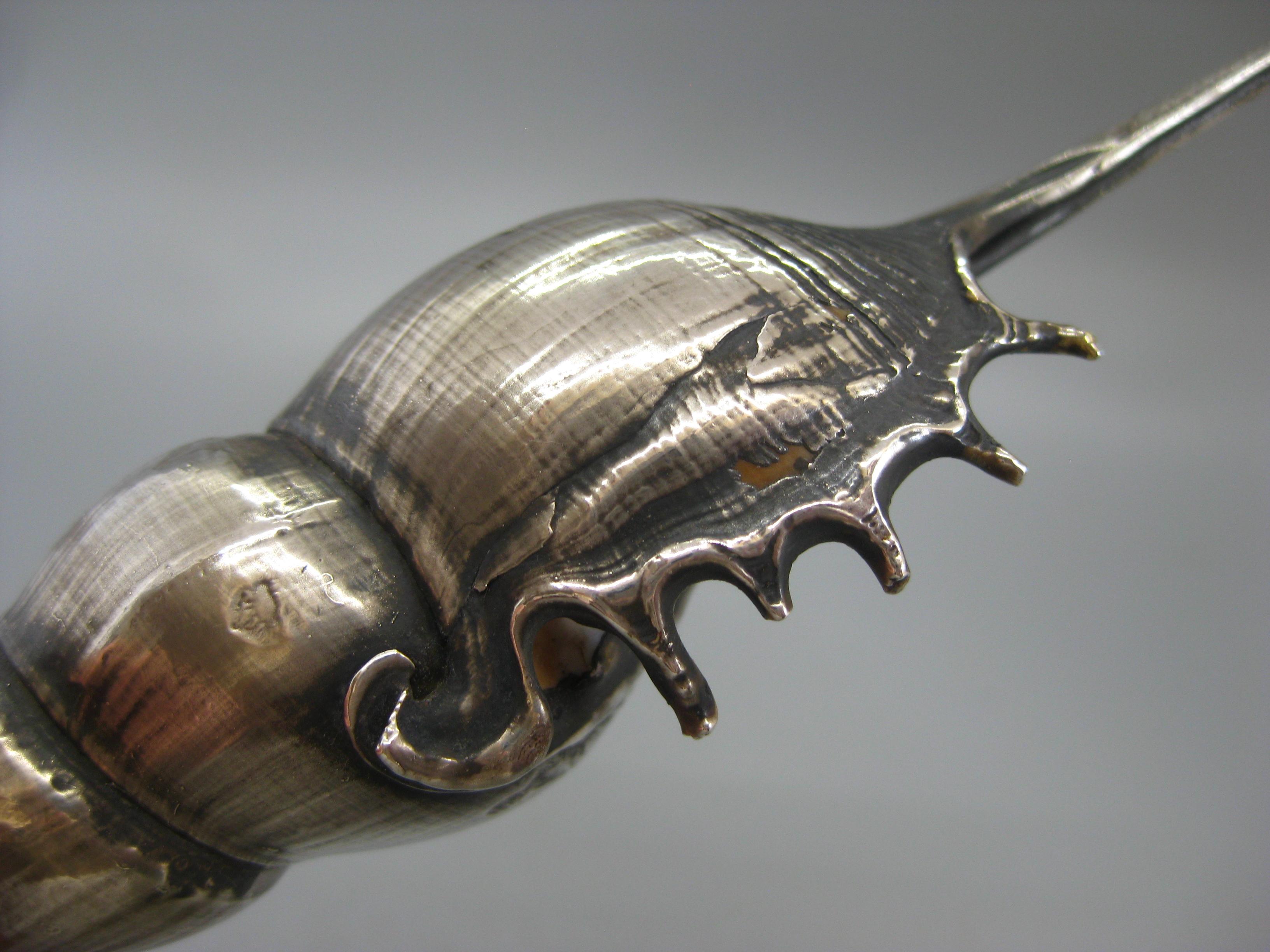 1980s Ruzzetti & Gow Italian Sterling Silver Spingle Tibia Fusus Shell For Sale 9