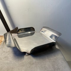 1980s Sabattini Style Minimalist Silver Plated Italian Table Napkin Holder