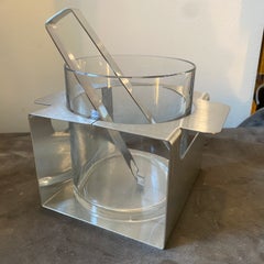 Eiskübel aus Metall und Glas im modernen italienischen Sabattini-Stil der 1980er Jahre von Zani