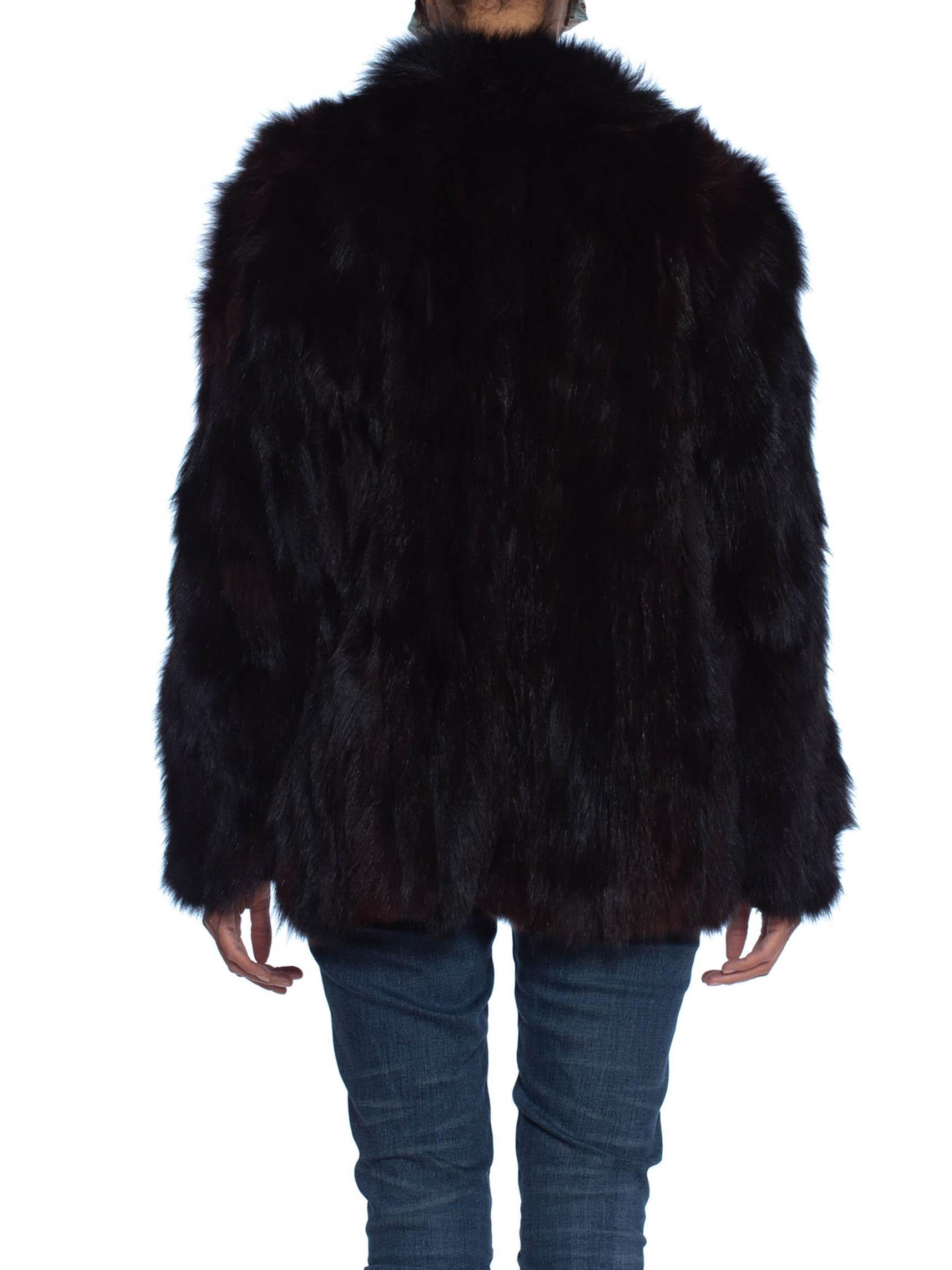 1980S SAGA FOX Dark Brown Fur Jacket In Excellent Condition In New York, NY
