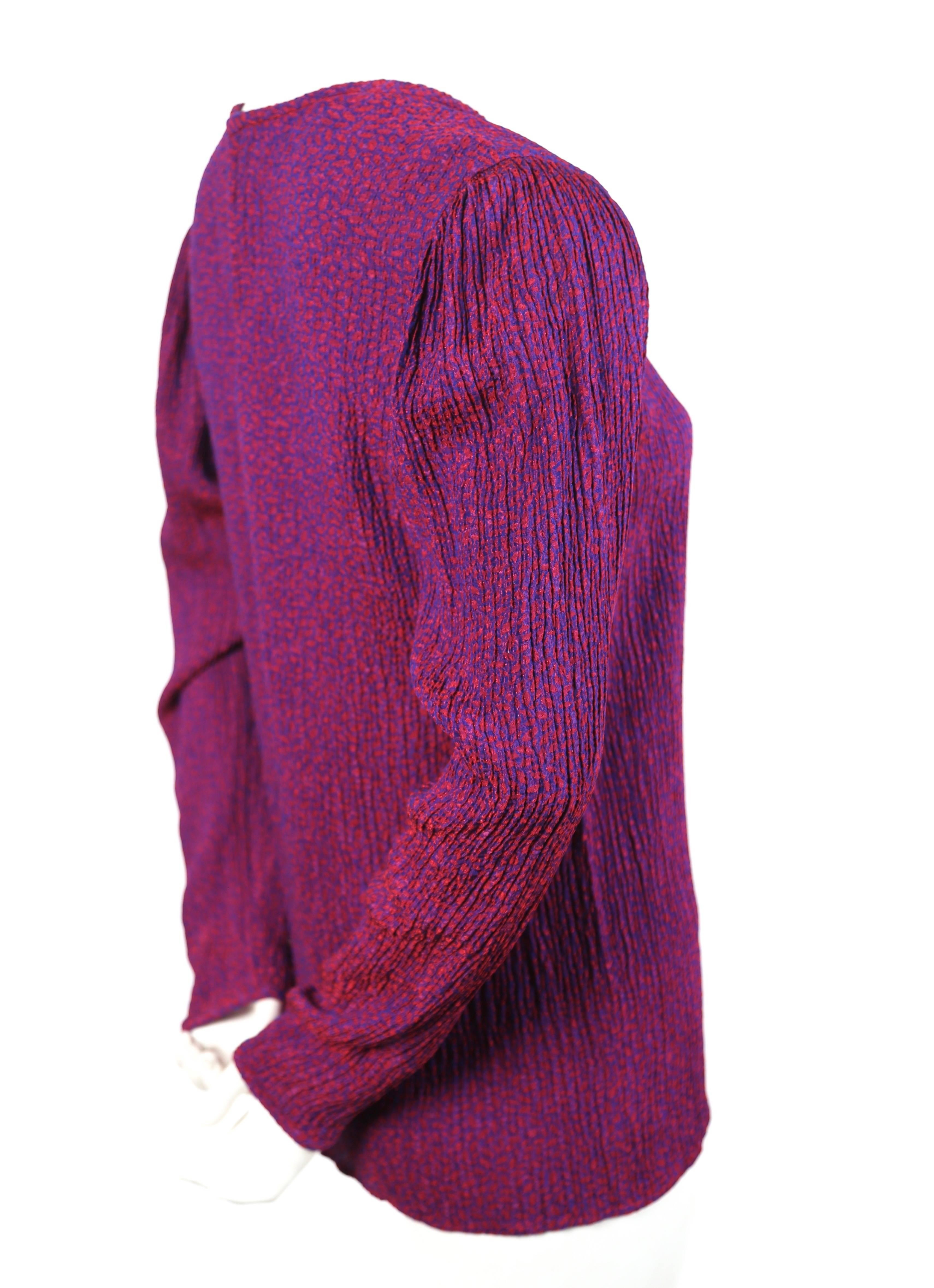 purple plisse top