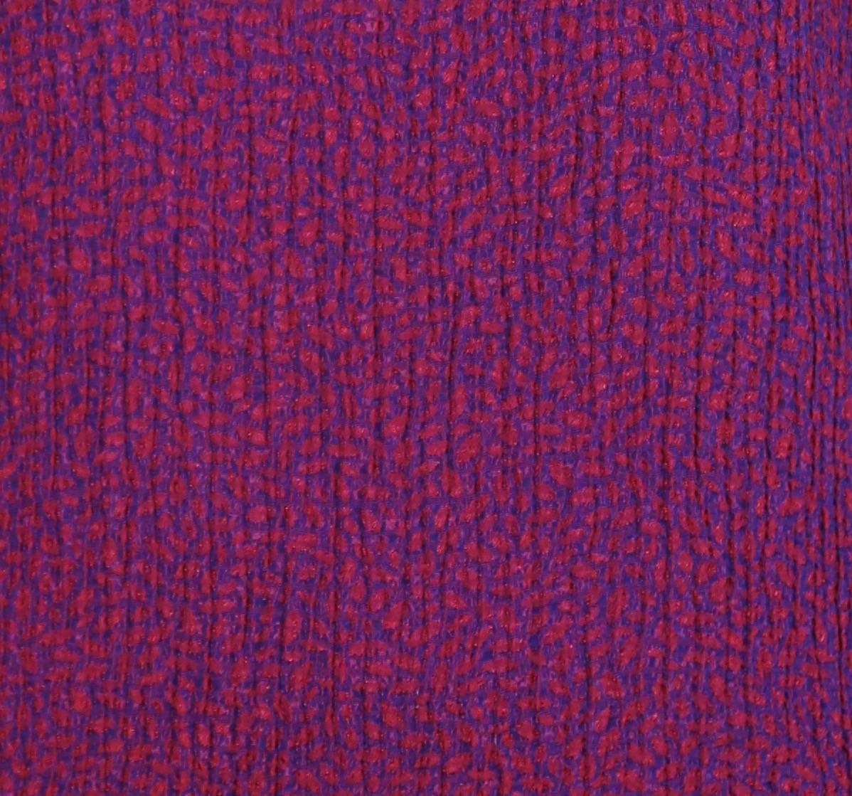 1980's SAINT LAURENT magenta silk plisse top  In Excellent Condition For Sale In San Fransisco, CA
