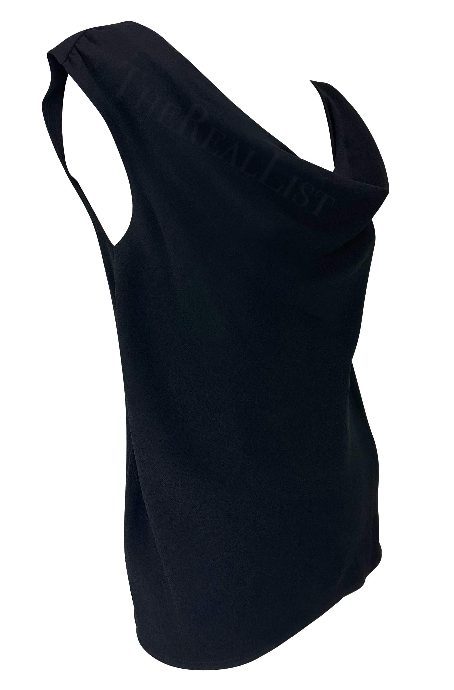 1980s Saint Laurent Rive Gauche Black Cowl Neck Sleeveless Top In Excellent Condition For Sale In West Hollywood, CA