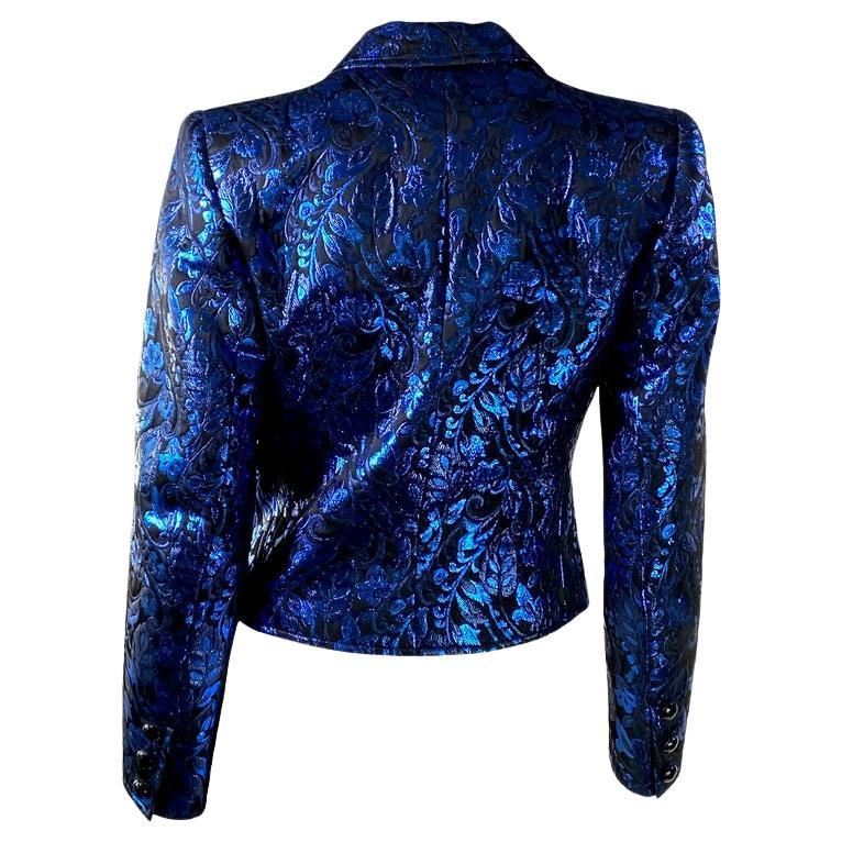 “yves saint laurent blue sequins jacket”