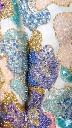 1980s Salvatore Ferragamo Beaded Floral Silk Jacket