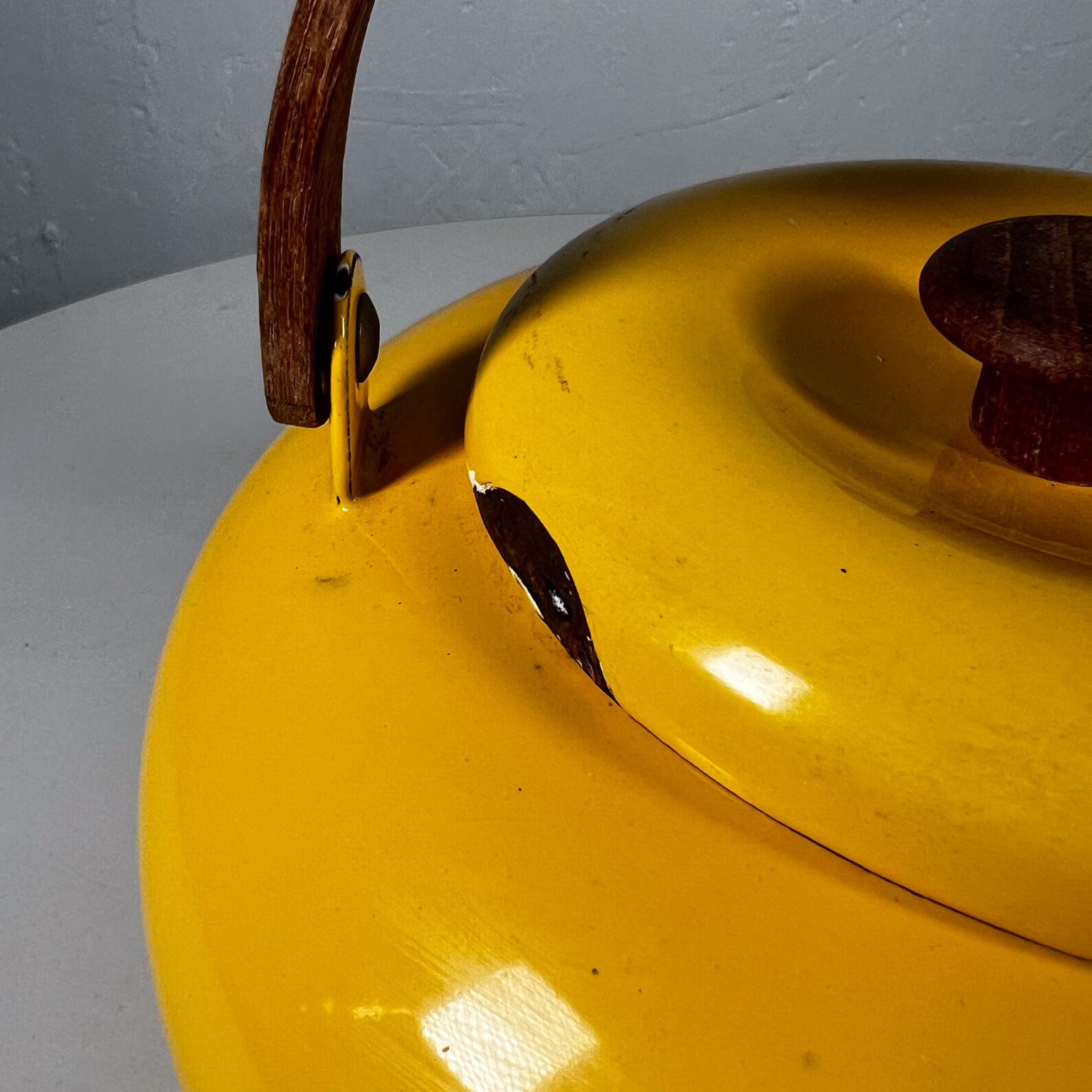 Japanese 1980s Sam Lebowitz Yellow Enamel Tea Kettle Copco Japan